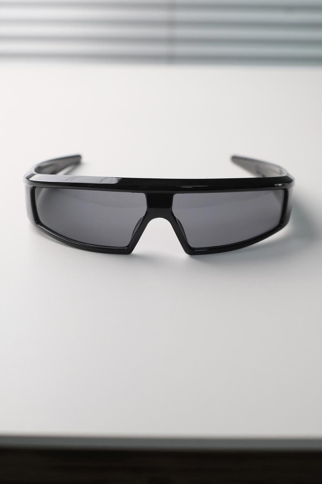 Other Y2k Avant Garde Futuristic Black Rectangle Sunglasses Unisex Size ONE SIZE - 6 Thumbnail