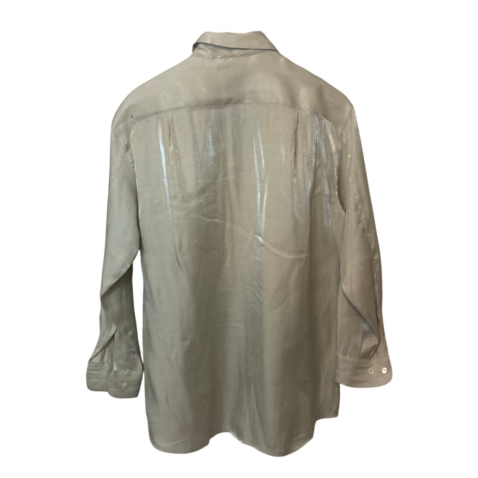 Other The Limited Shimmer Gray Silver Button Up Blouse Top Size XS / US 0-2 / IT 36-38 - 2 Thumbnail