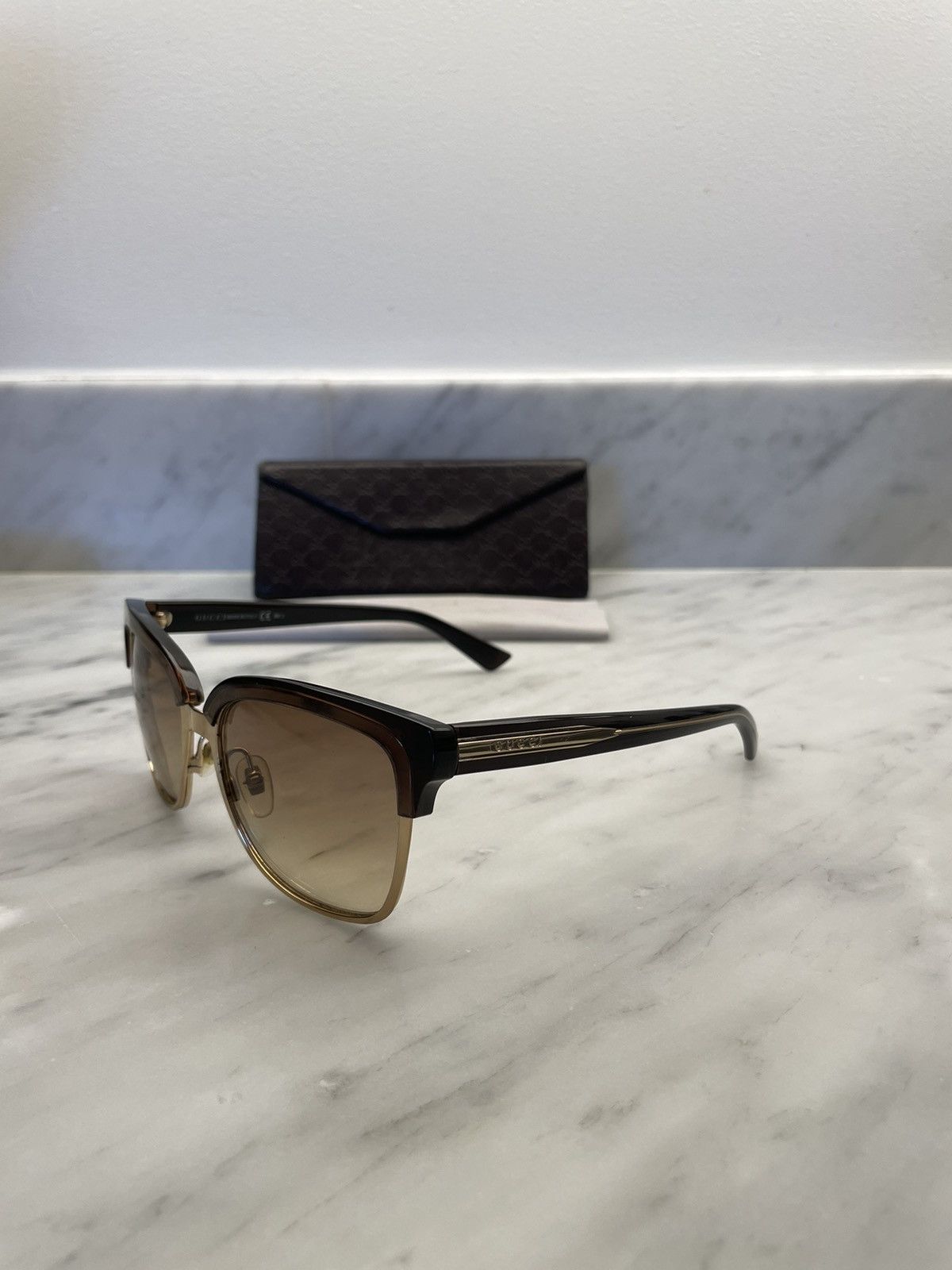 Gucci Gucci gg 4246 🔥 sunglasses with leather monogram case Size ONE SIZE - 3 Thumbnail