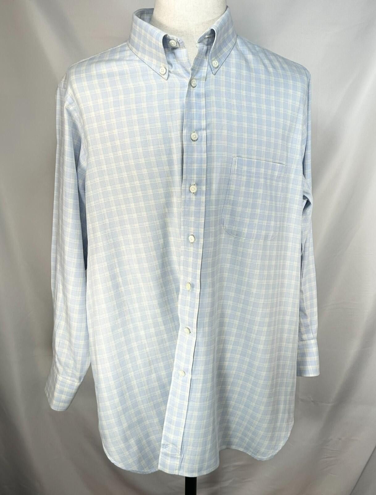 GianMarco Venturi Ventura Checked Custom Tailored Oxford Button Up Blue Men XL Size US XL / EU 56 / 4 - 1 Thumbnail