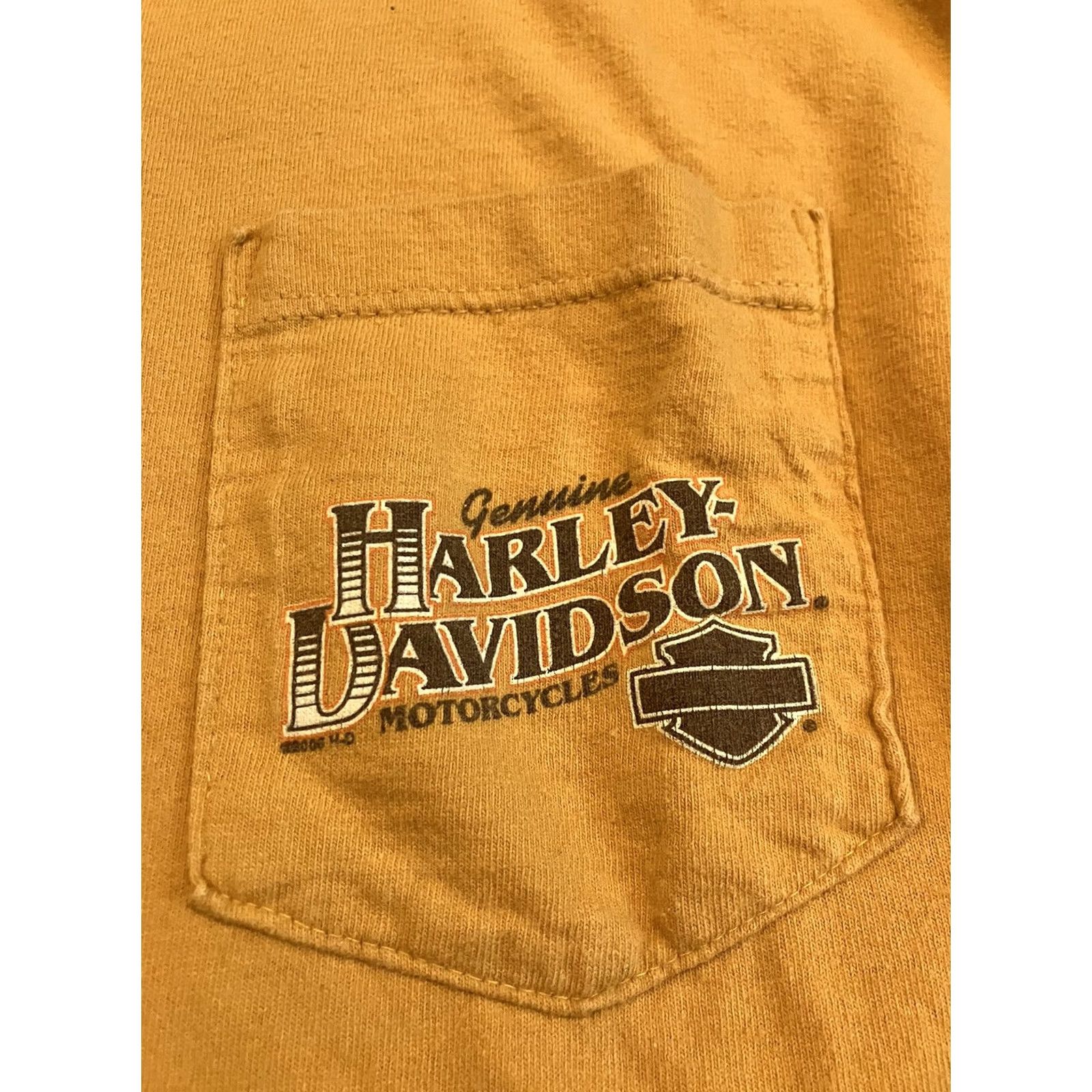 Harley Davidson Harley-Davidson T-Shirt Orange Pocket Short Sleeve Naples 2004 Men’s Large L Size US L / EU 52-54 / 3 - 2 Thumbnail