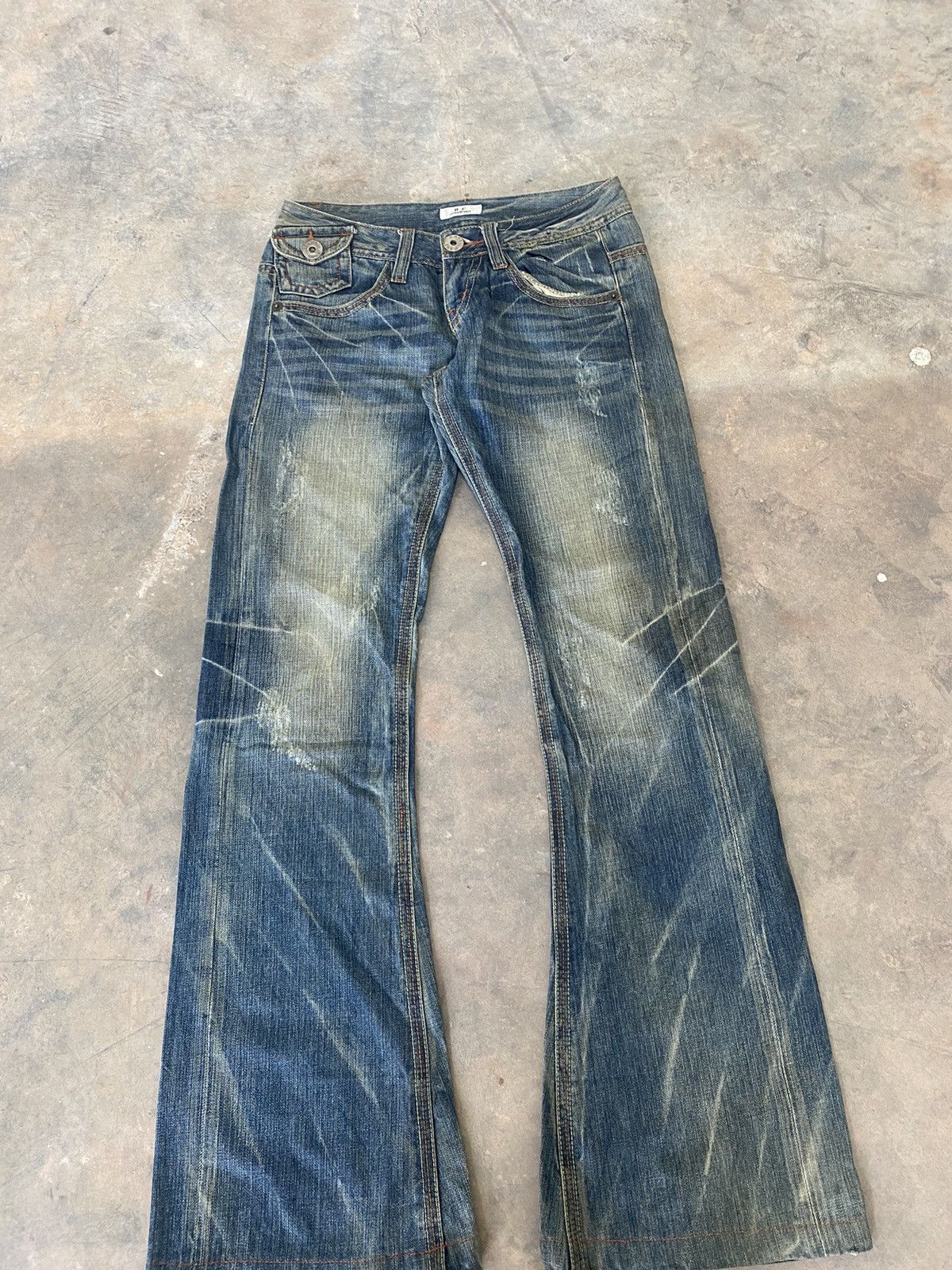 Hysteric Glamour × Japanese Brand × Le Grande Bleu (L.G.B.) Flare ☠️ Remix Wash Jeans punk Grunge LGB Rare Japan Size US 30 / EU 46 - 3 Thumbnail