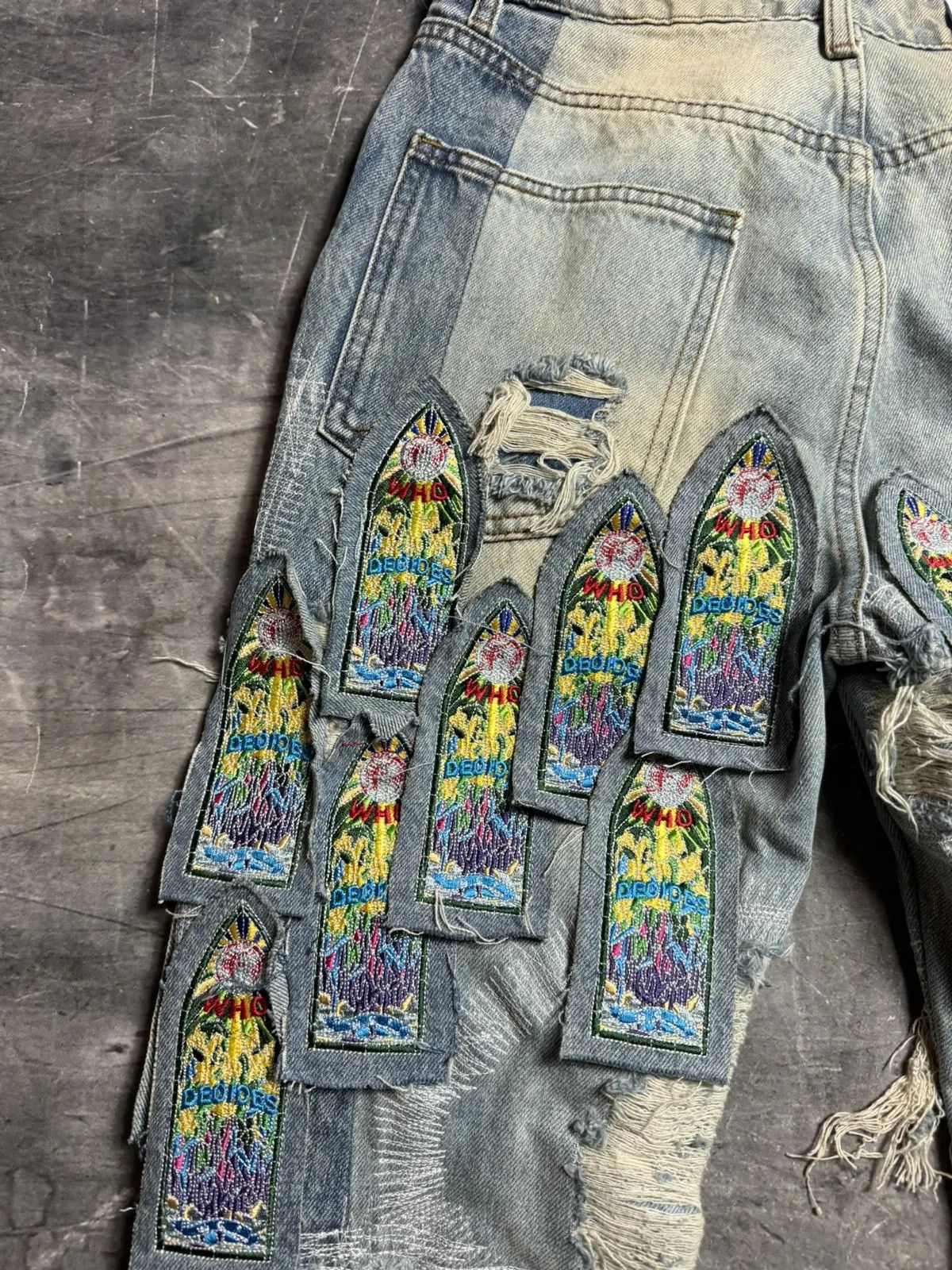 Who Decides War Who Decides War Coliseum Fusion Patchwork Jeans Size US 28 / EU 44 - 9 Thumbnail