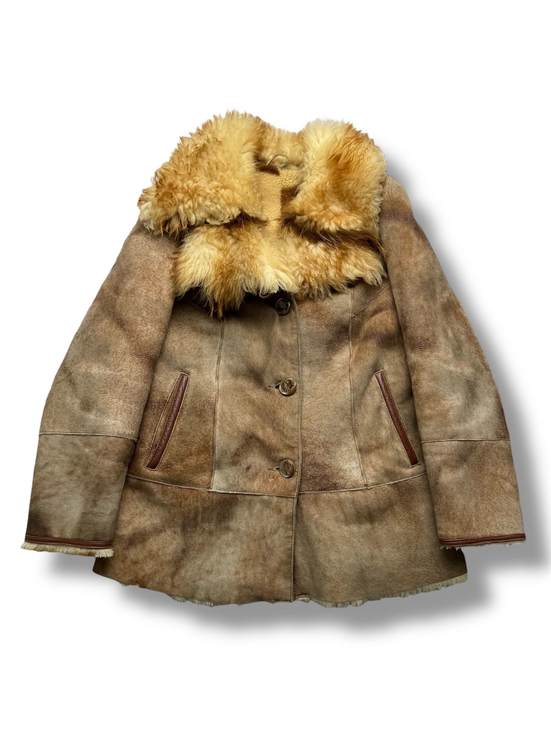 Vintage Real Sheepskin Coat From The 90's(V375) Size S / US 4 / IT 40 - 1 Thumbnail