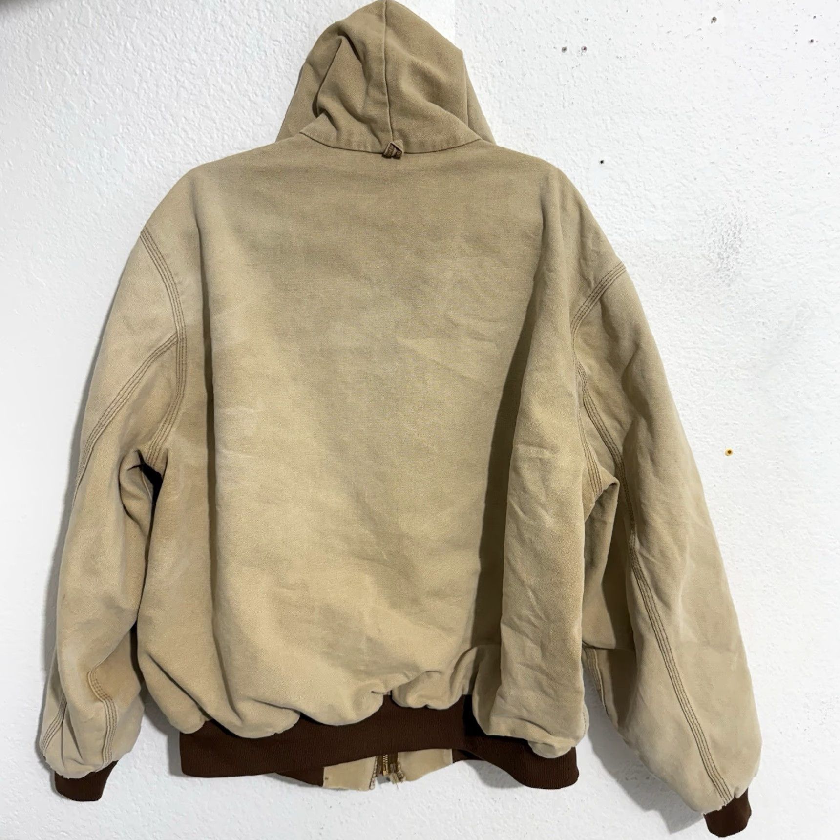Carhartt VINTAGE Carhartt Jacket Hooded Canvas 2XL Mens Brown Tan Thermal-lined JR106 Work Coat Hoodie Size US XXL / EU 58 / 5 - 6 Thumbnail