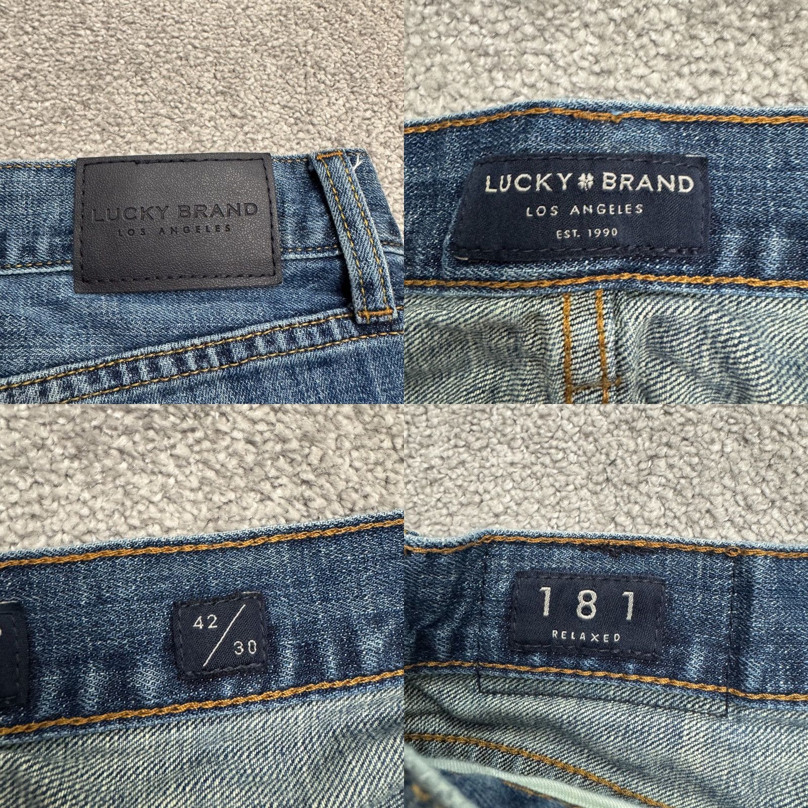 Lucky Brand Lucky Brand 181 Relaxed Fit Denim Jeans 42x30 Blue Medium Wash Cotton Casual Men 5-Pocket USA Logo Designer Jeans Regular Size 36 Inseam 29” Size US 36 / EU 52 - 8 Thumbnail