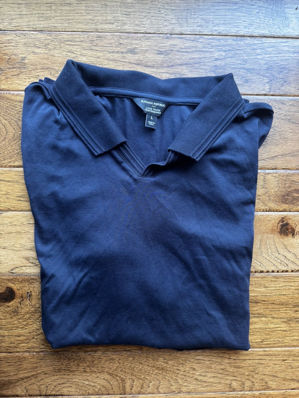 Banana Republic Banana Republic Luxe Johnny Collar Polo in Navy L Size US L / EU 52-54 / 3 - 1 Thumbnail