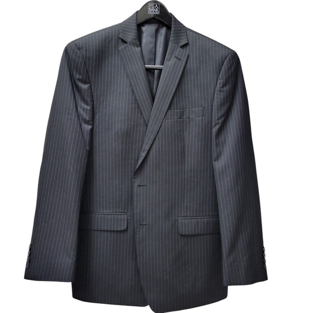 Calvin Klein Calvin Klein Polyester Rayon Pinstripe Suit Jacket 42R Men's Size 42R - 1 Thumbnail