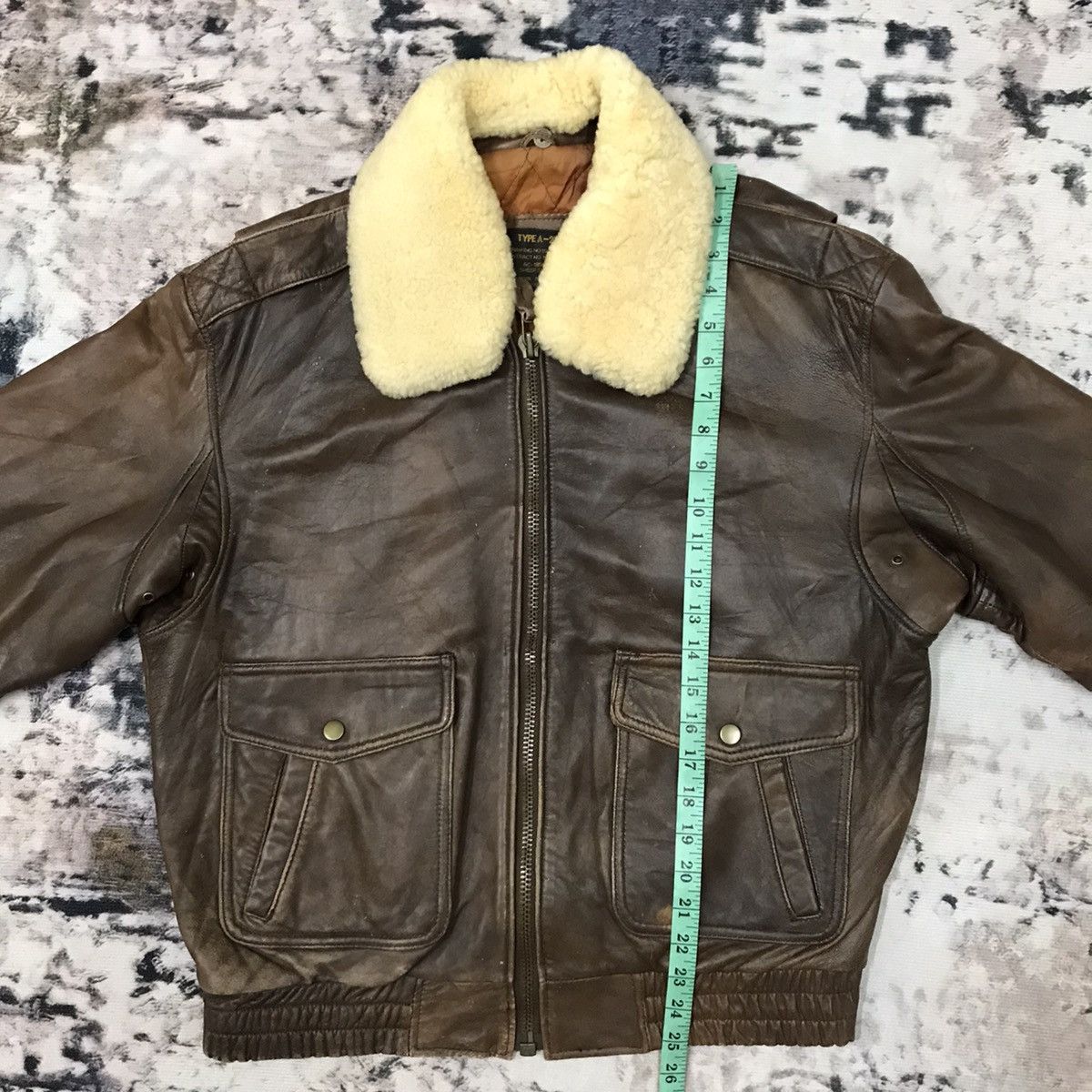 Vintage 90s Type A-2 UsArmy AirForce Bomber Leather Jacket