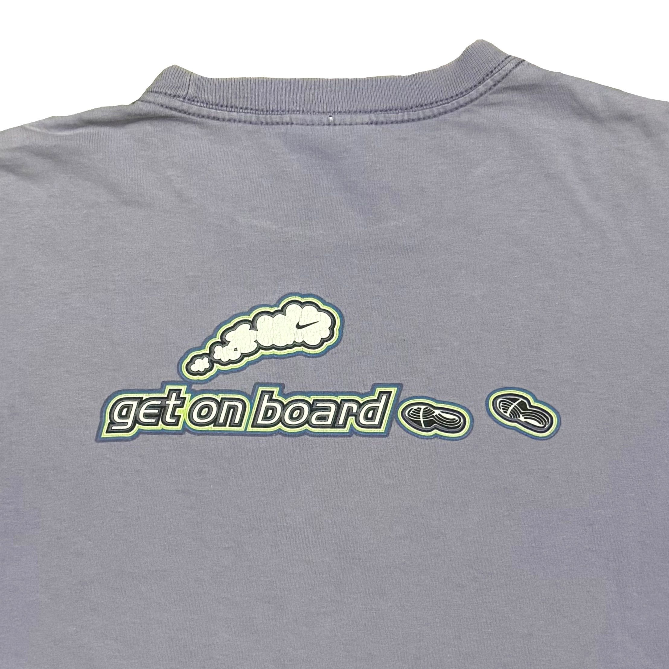 Nike × Vintage VTG 90s Faded Nike Crosstrain Lavender Graphic T Shirt Size US L / EU 52-54 / 3 - 4 Thumbnail