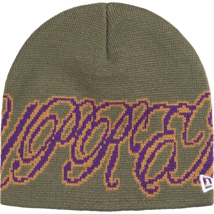 New Era × Supreme Supreme New Era Cursive Beanie Olive Size ONE SIZE - 4 Thumbnail