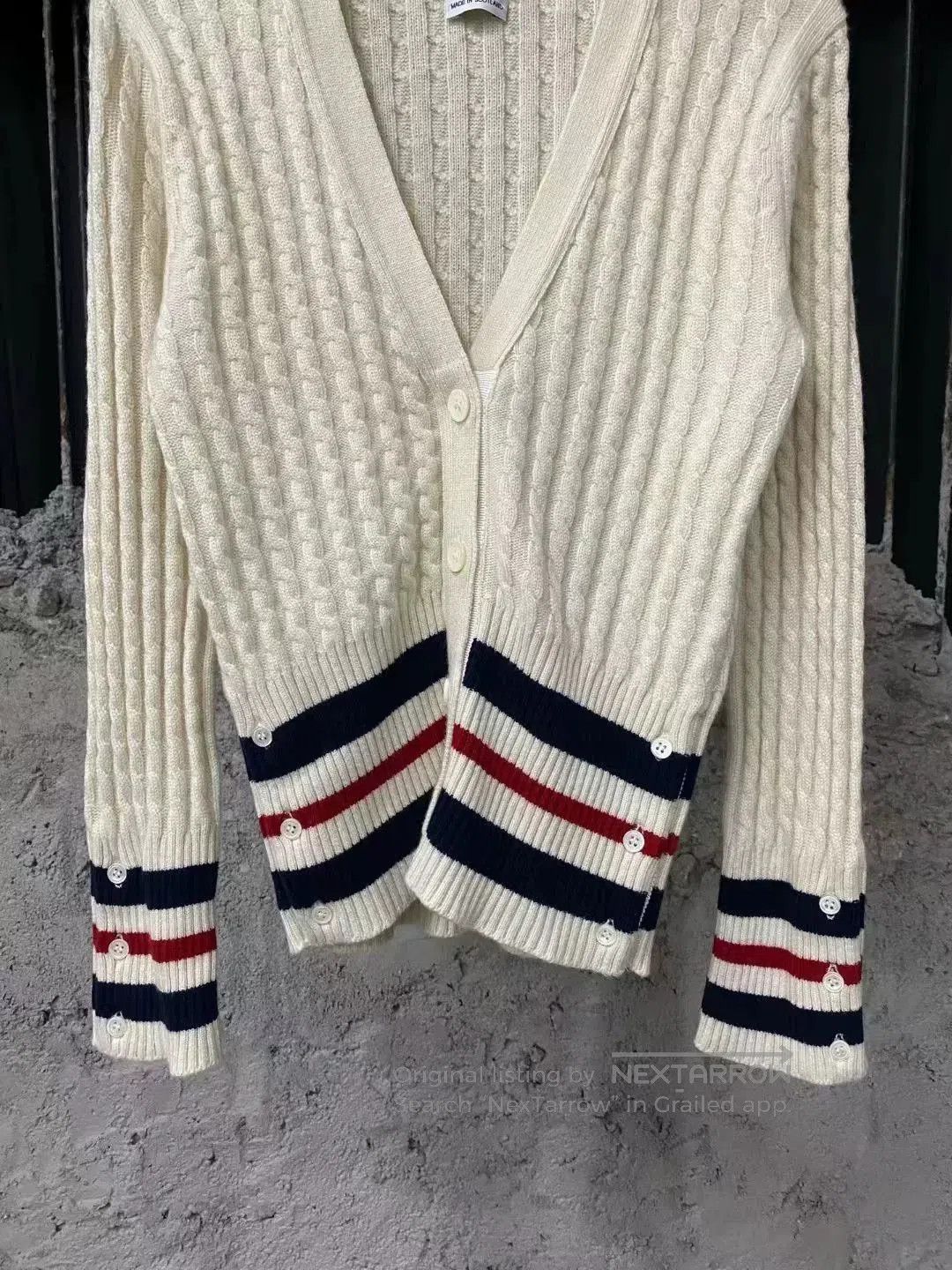 Other thom browne cream striped knit cardigan. Size US S / EU 44-46 / 1 - 4 Thumbnail