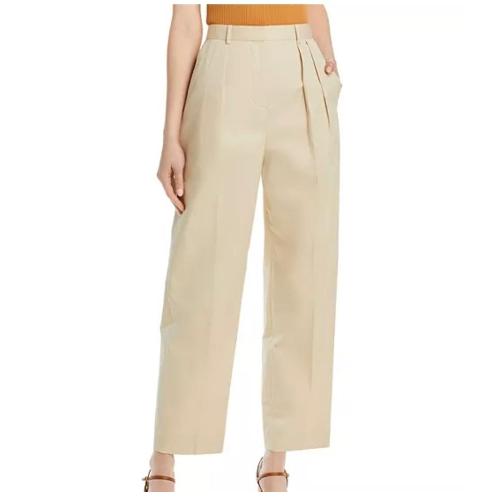 Tory Burch Poplin Pleated Trousers NWT Size:12