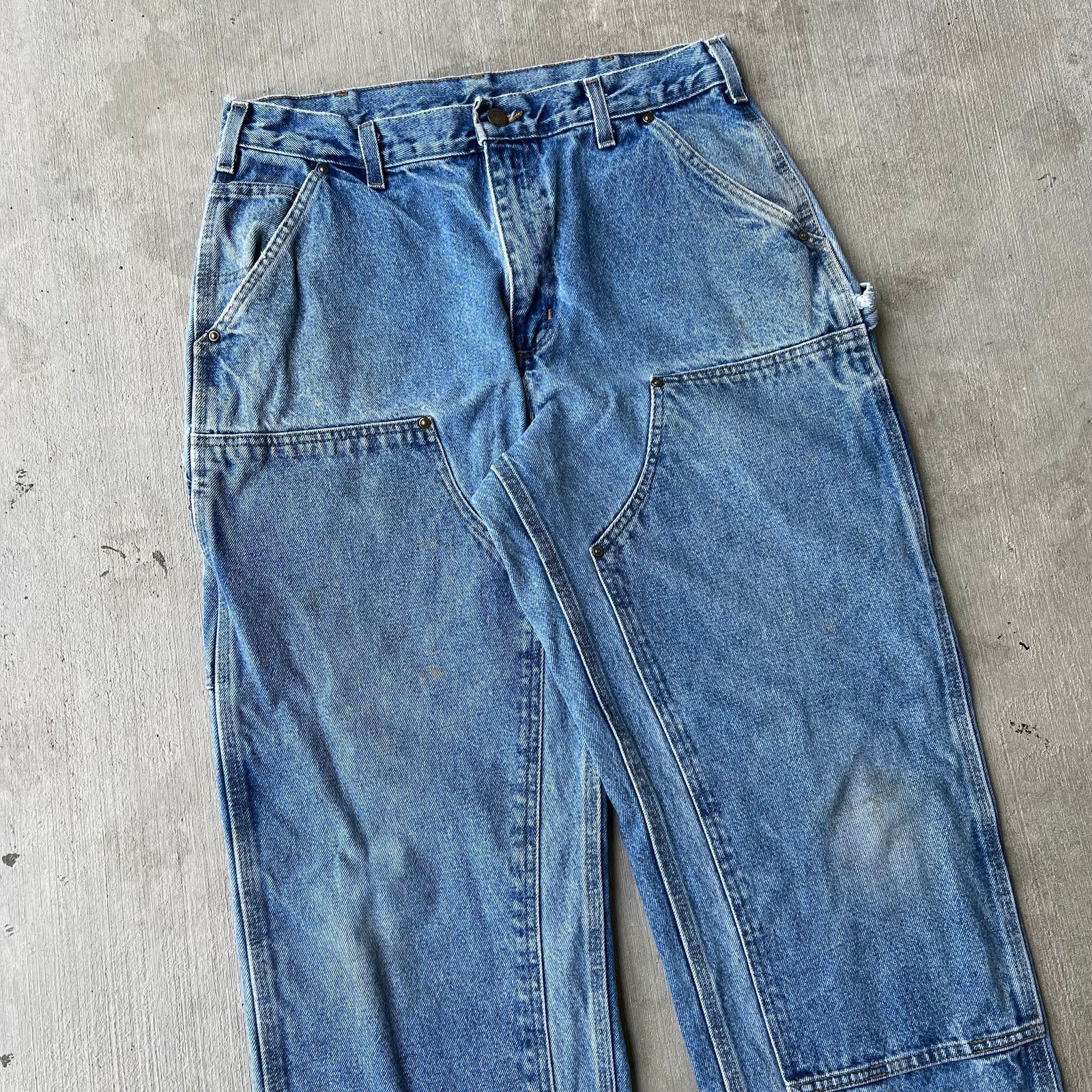 Carhartt × Vintage Carhartt blue denim jeans double knee work carpenter pants Size US 32 / EU 48 - 2 Thumbnail