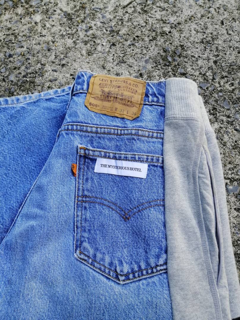 Levi's × Levi's Vintage Clothing Levi's 505 Regular Fit Straight Leg Custom Nike Pants Jeans Size US 30 / EU 46 - 18 Thumbnail