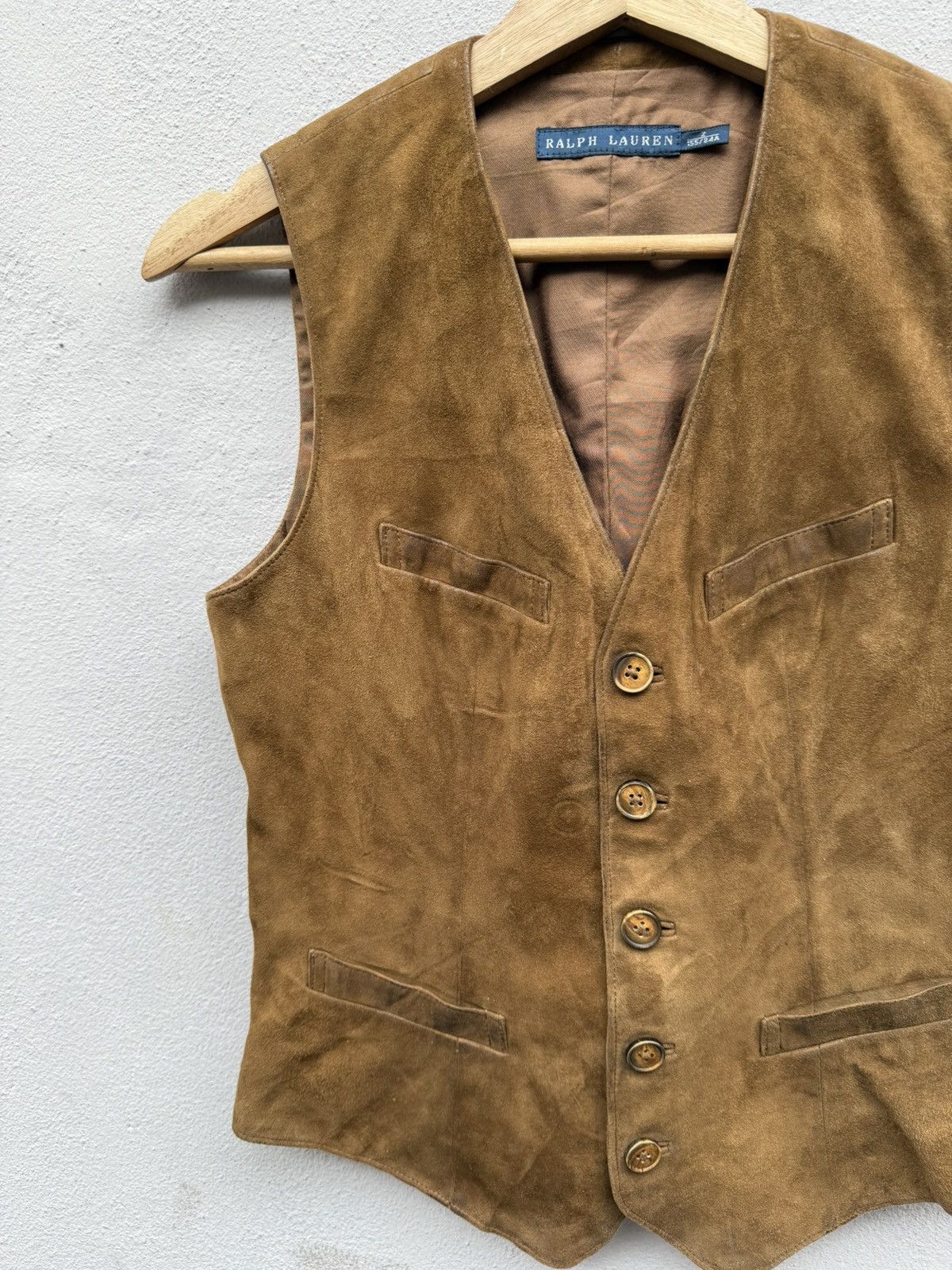 Ralph Lauren RALPH LAUREN Goat Suede Leather Brown Rugged Vest Size US XS / EU 42 / 0 - 2 Thumbnail