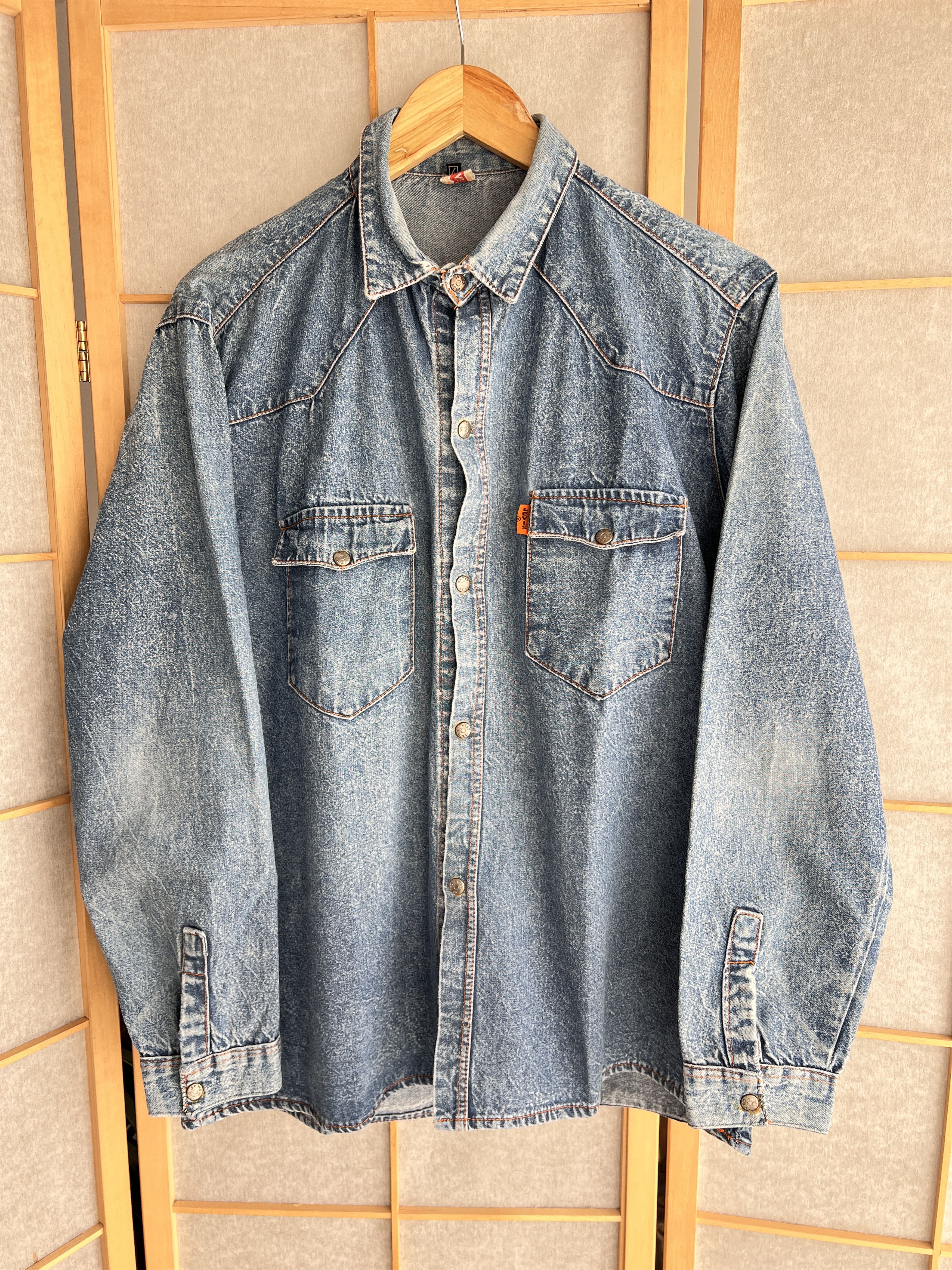 Levi's Vintage Clothing Archive 70s 80s Levis vintage orange tab western denim shirt Size US L / EU 52-54 / 3 - 18 Thumbnail