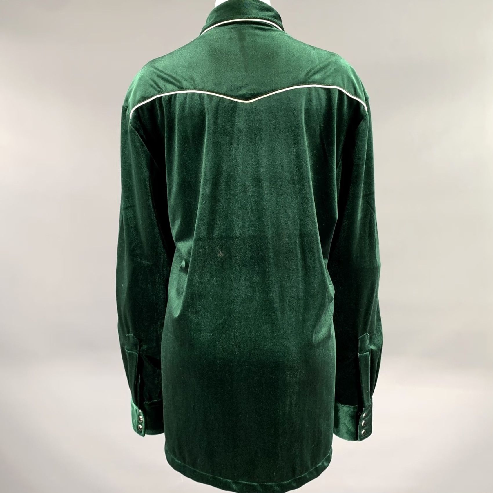 Velvet PHIX XL Green Emerald Velvet Western Shirt Womens Snaps Button-Up Polyester" Size XL / US 12-14 / IT 48-50 - 4 Thumbnail