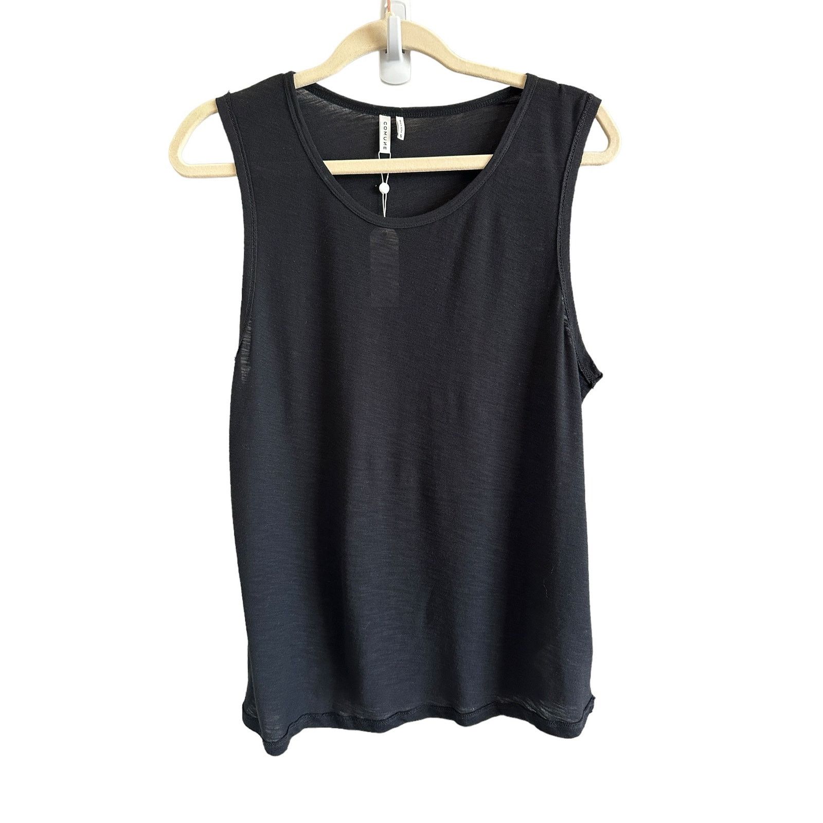 Comune Comune Small Malibu Black Scoop Neck Lightweight Tank Top Size S / US 4 / IT 40 - 2 Thumbnail