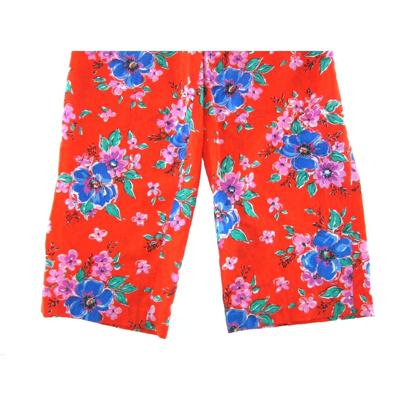 Vintage VINTAGE Handmade Romper Jumpsuit Women S-M Red Flowered Pocket Wide-Leg Sleeveless 100% Cotton Womens Size 28" / US 6 / IT 42 - 4 Thumbnail