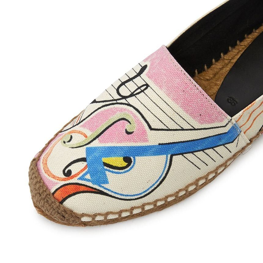 Saint Laurent Paris o1bcso1str1124 Cassandre Embroidered Espadrilles in Ivory Size US 6 / IT 36 - 2 Thumbnail