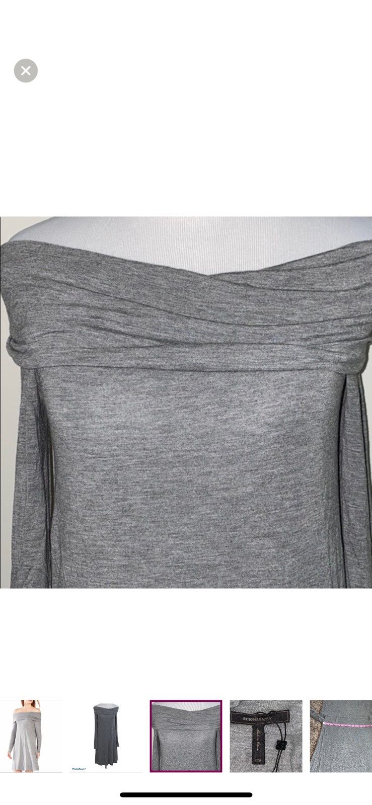 Bcbgmaxazria BCBGmaxazria XXS off shoulder grey dress Size XXS / US 00 / IT 34 - 2 Thumbnail