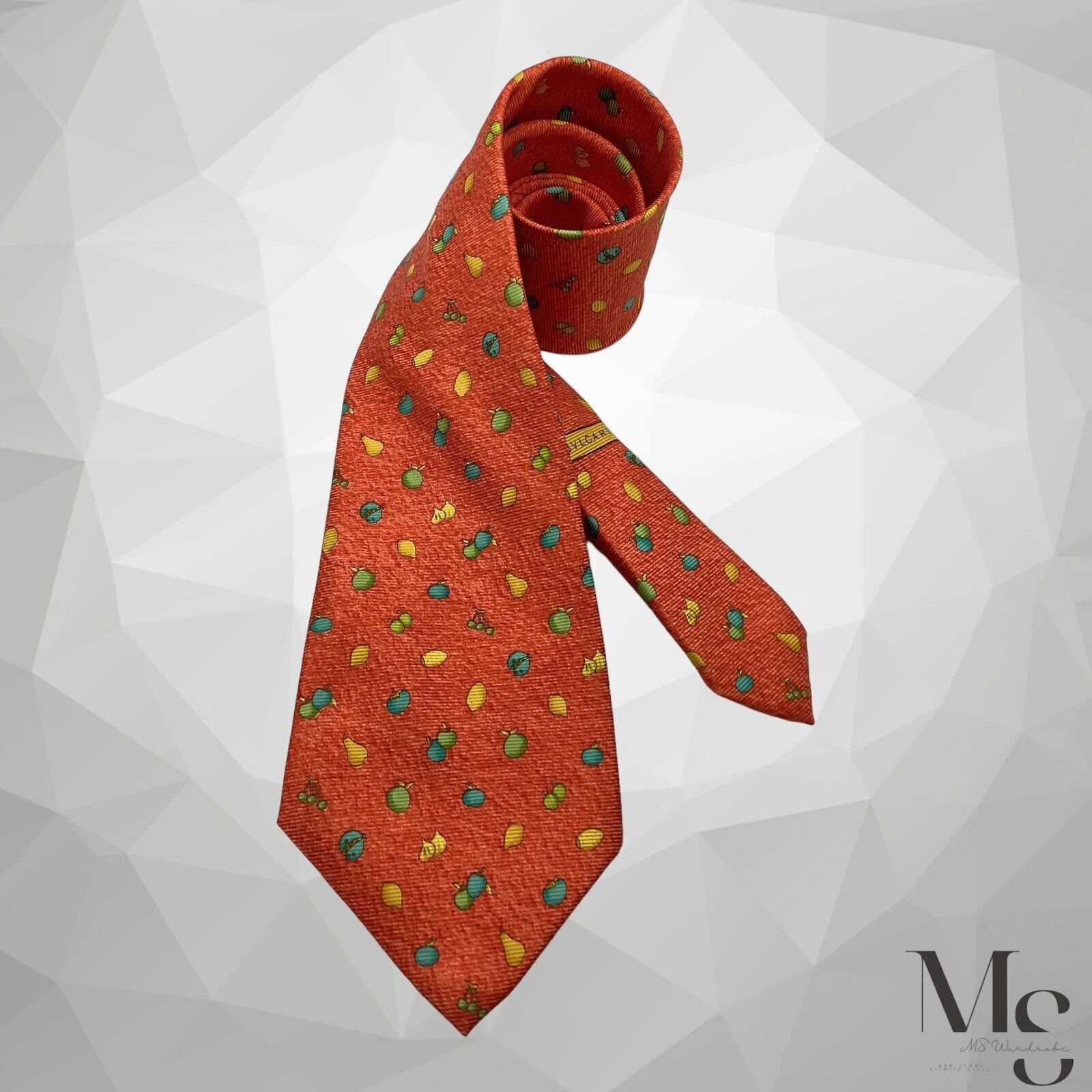 Bvlgari BVLGARI 7Fold By Davide Pizzigoni Orange Fruit Print Silk Ti Size ONE SIZE - 1 Thumbnail