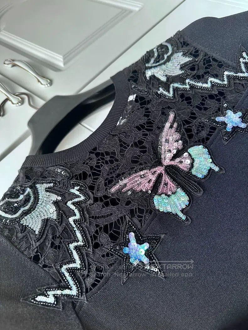 Valentino Valentino Nail beaded butterfly dress Size S / US 4 / IT 40 - 4 Thumbnail
