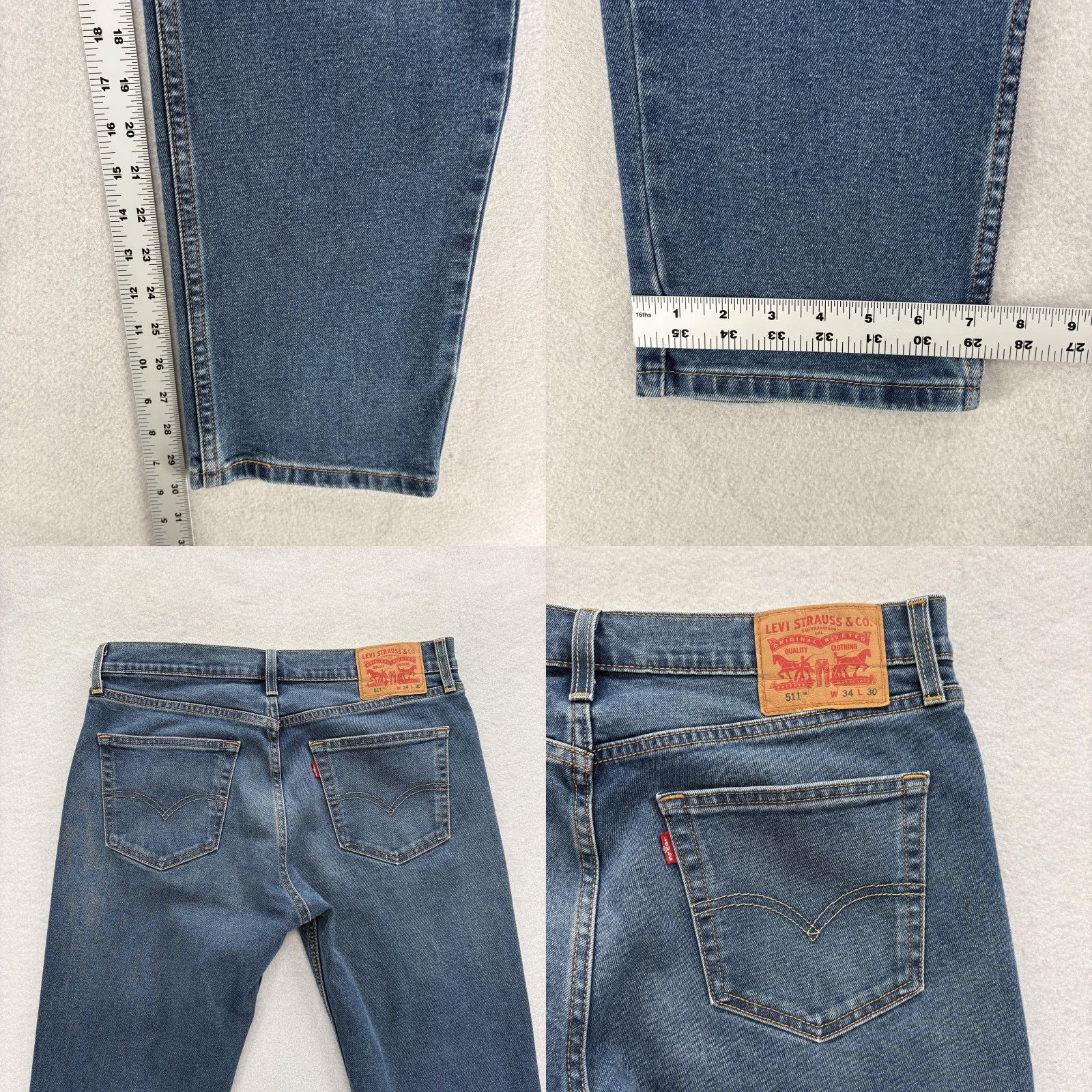 Levi's Levi's 511 Jeans Mens 34x30 Blue Slim Straight Stretch Denim Size US 34 / EU 50 - 9 Thumbnail