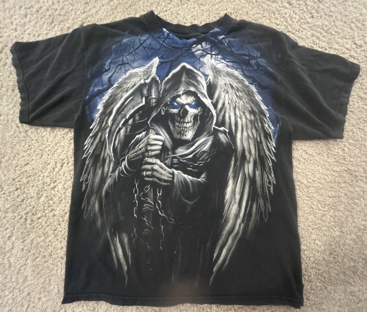 Affliction × Vintage Affliction y2k grim reaper AOP graphic shirt large Size US L / EU 52-54 / 3 - 3 Thumbnail