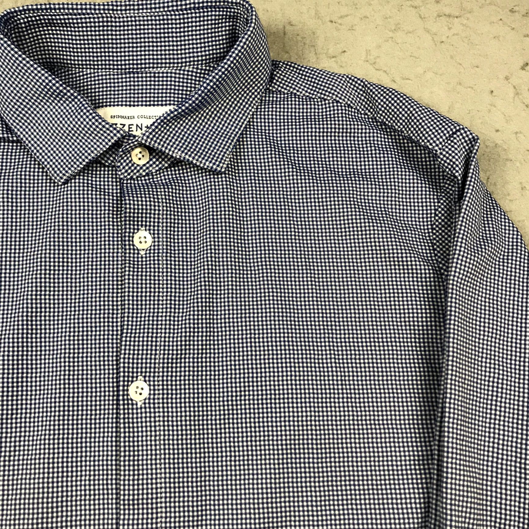 Mizzen+Main Mizzen+Main Shirt Mens XL Trim Fit Blue Gingham Leeward Stretch Casual Size US XL / EU 56 / 4 - 3 Thumbnail