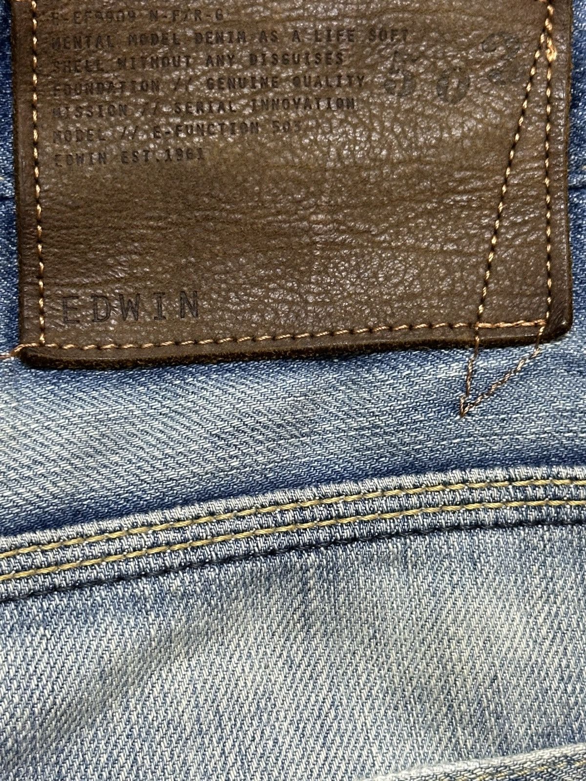 Edwin Vintage Edwin E-Function Blue Faded Wash Style Loose Jeans Size US 32 / EU 48 - 9 Thumbnail