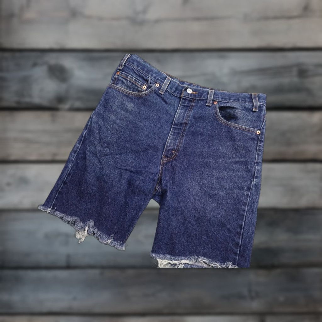 Levi's Levi's Vintage 517 Jorts Denim Blue Dark Wash Mens 36 Casual 5-Pocket Relaxed California White Belt Loops Retro Size US 36 / EU 52 - 1 Thumbnail