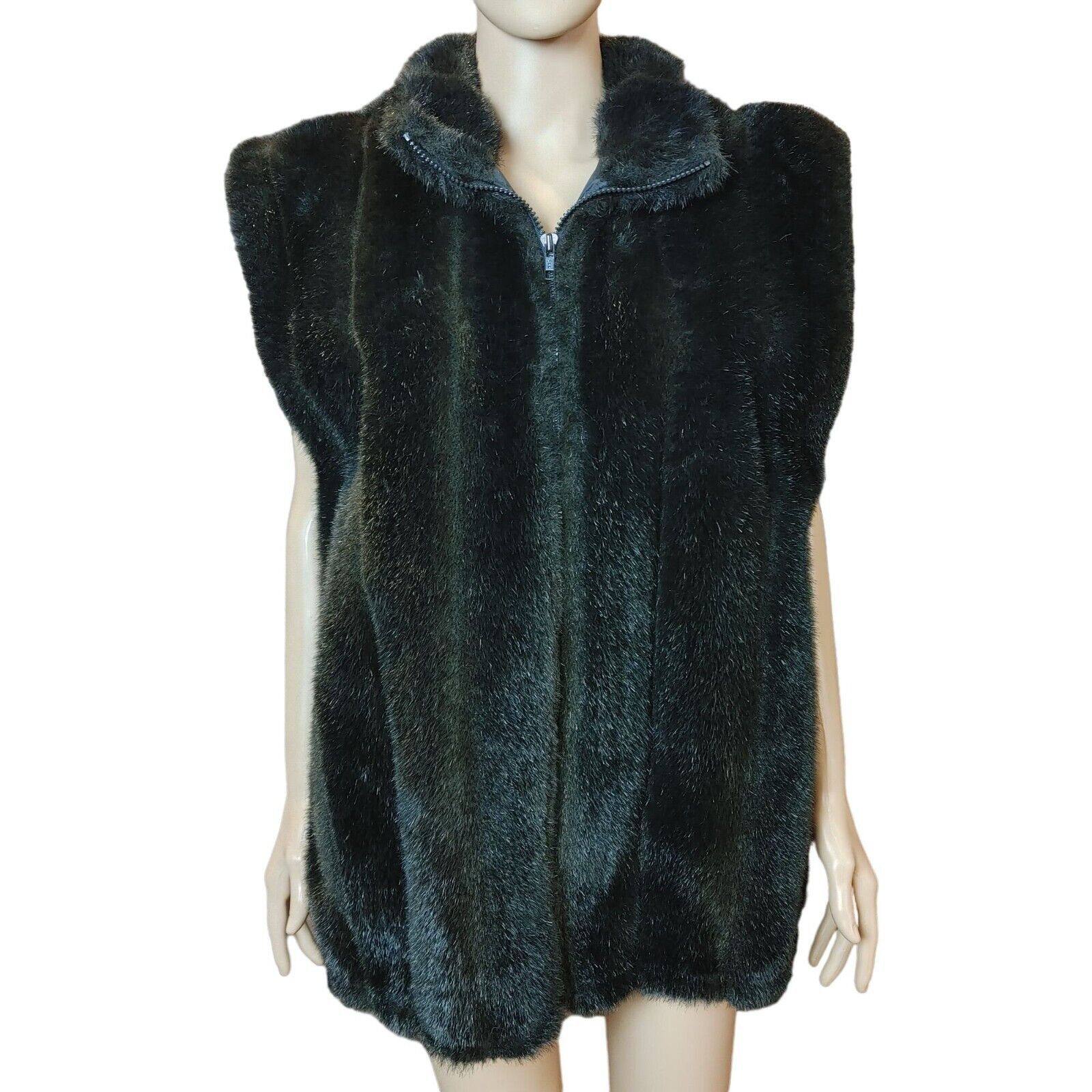 Other Womens L Black Faux Fur Chic Whimsigoth Grunge Vest Size L / US 10 / IT 46 - 1 Thumbnail