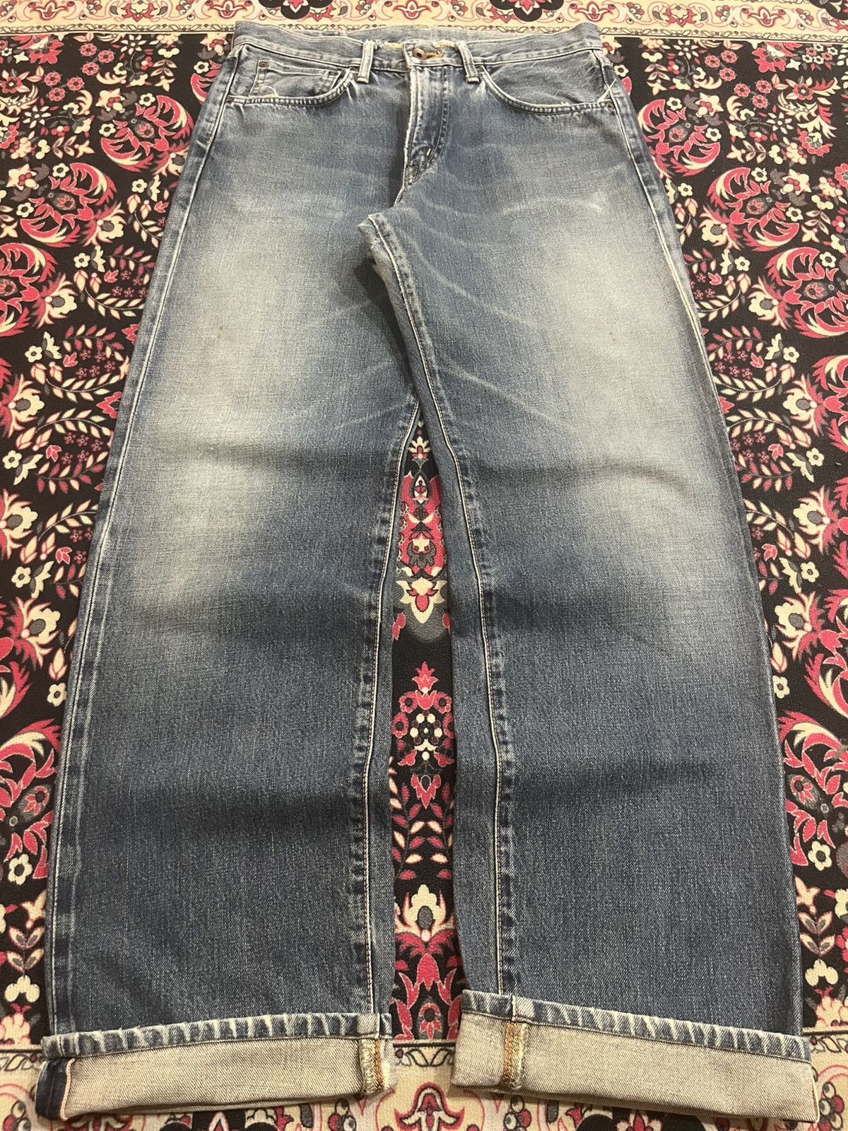 Edwin Vintage Edwin 505X Blue Washed Selvedge Frayed Leg Jeans Size US 32 / EU 48 - 1 Thumbnail