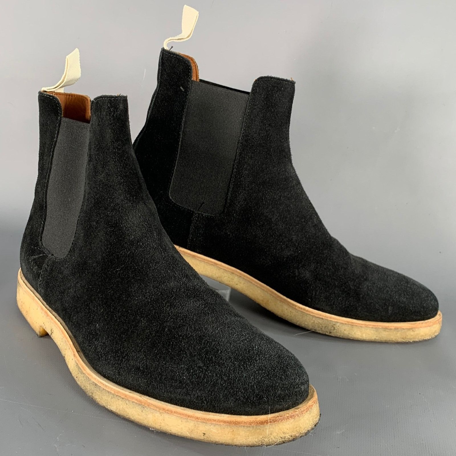 Common Projects Black Suede Crepe Sole Pull On Chelsea Ankle Boots Size US 11 / IT 41 - 1 Thumbnail