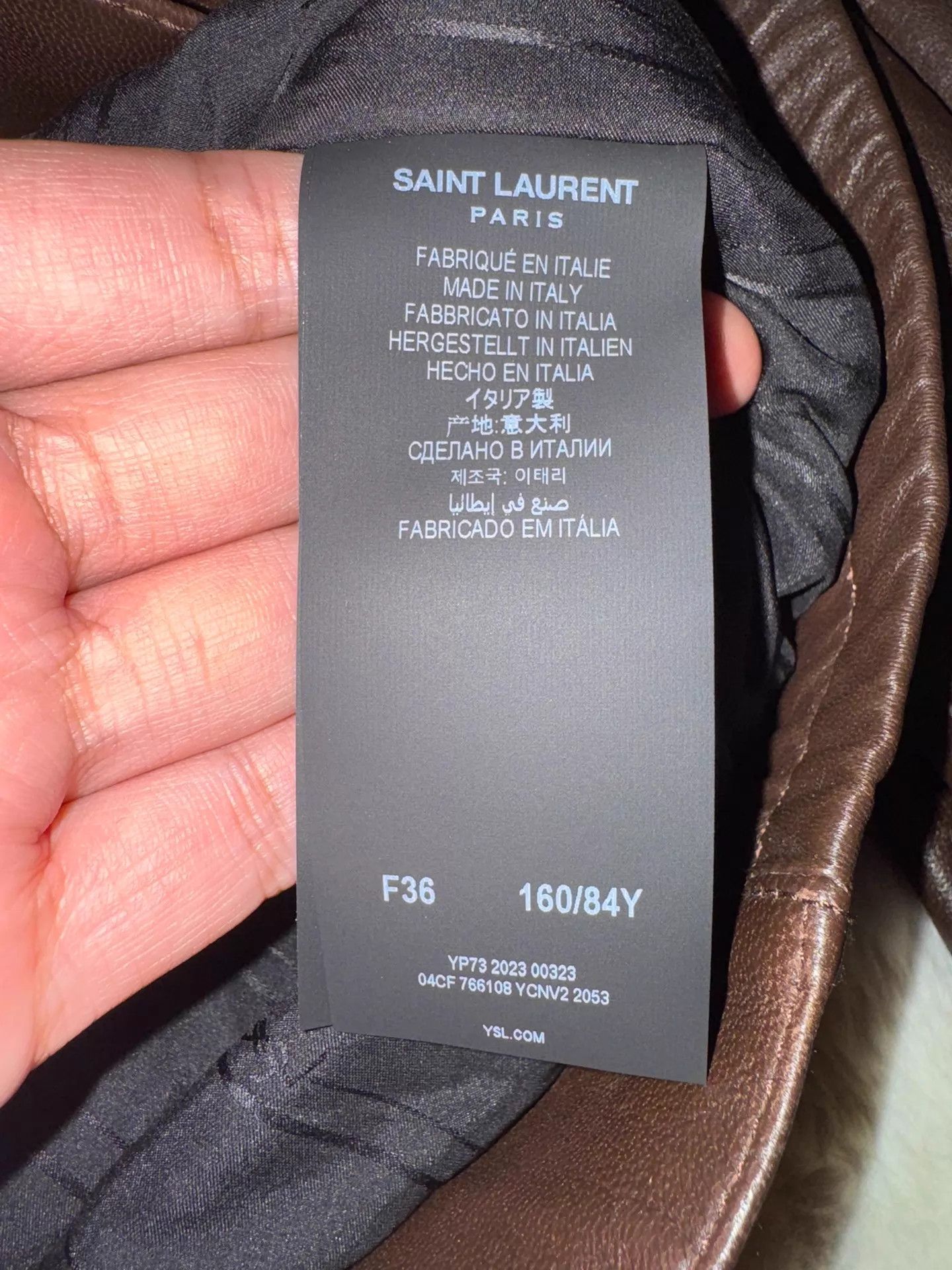 Saint Laurent Paris YSL 23 Runway Sheepskin Leather Unisex F36 Jacket Size XS / US 0-2 / IT 36-38 - 7 Thumbnail