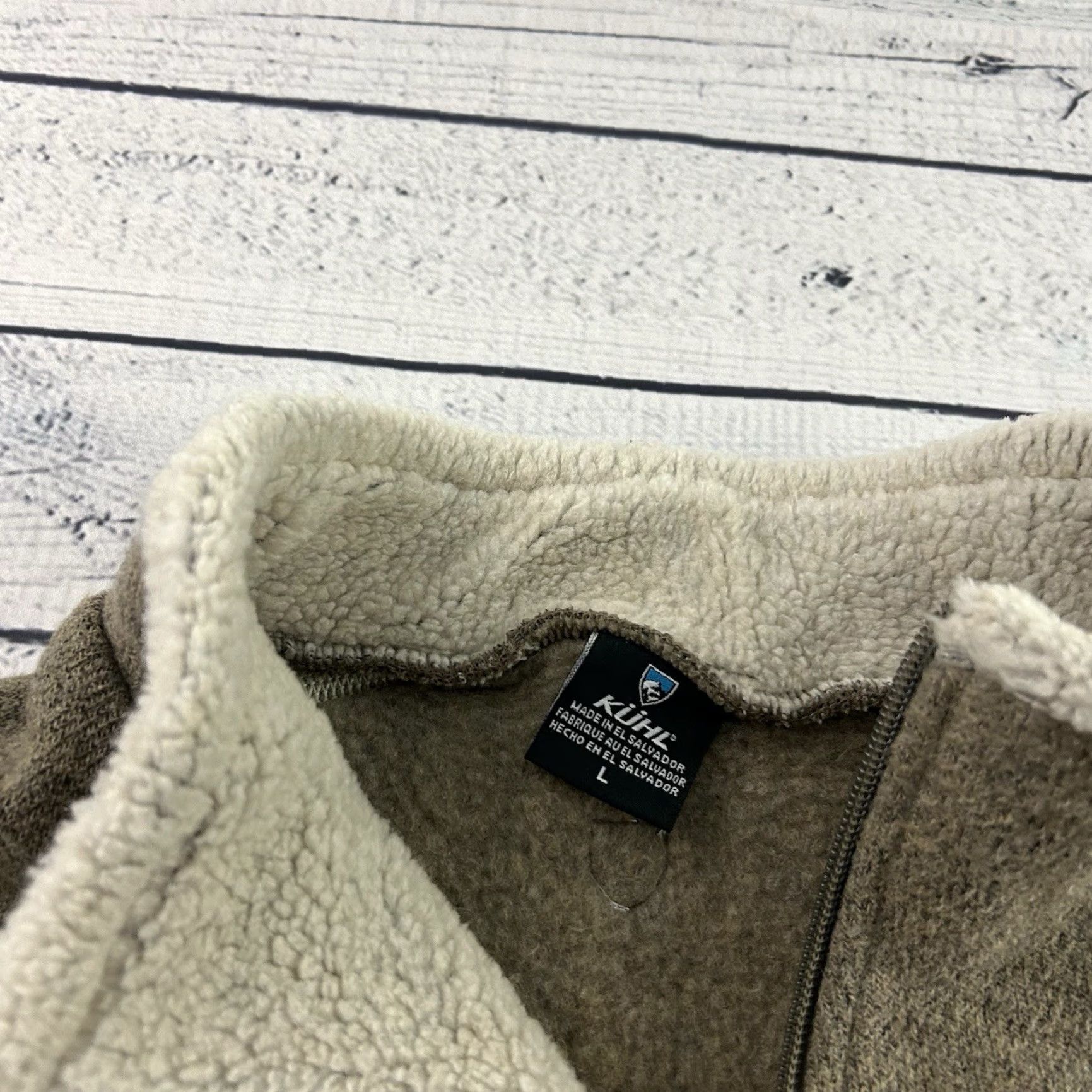 Vintage KUHL Europa 1/4 Zip Fleece Jacket Men's L Beige Size US L / EU 52-54 / 3 - 2 Thumbnail