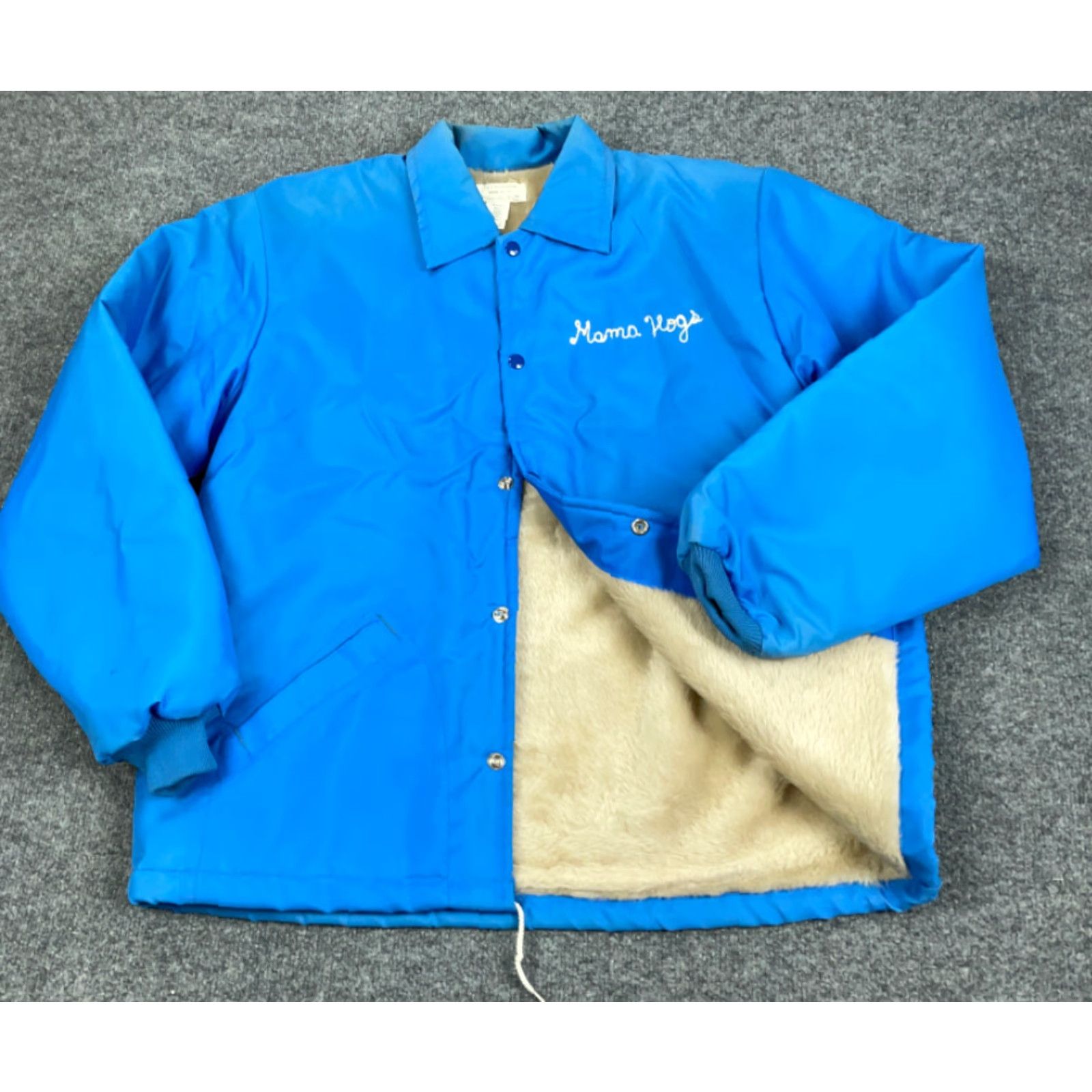 Vintage VINTAGE 80s Michigan Garber Dukes Satin Snap Jacket Adult Large Mama Hogs Embroidered Blue Nylon Shell Lined Polyester F&C Sportswear USA Size US L / EU 52-54 / 3 - 2 Thumbnail