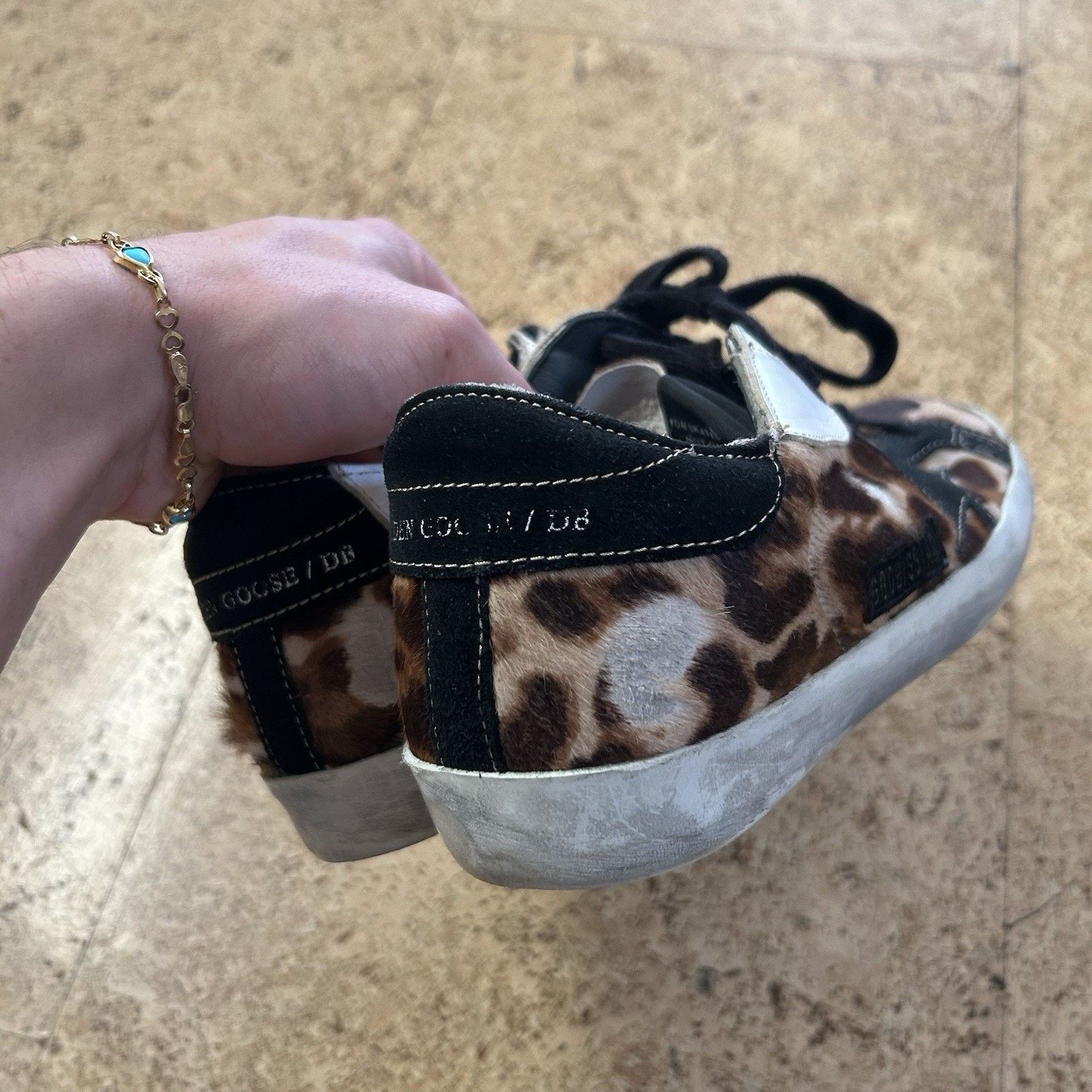 Golden Goose Superstar Pony Hair Leopard Print Distressed Sneakers Shoes Size US 7 / IT 37 - 3 Thumbnail