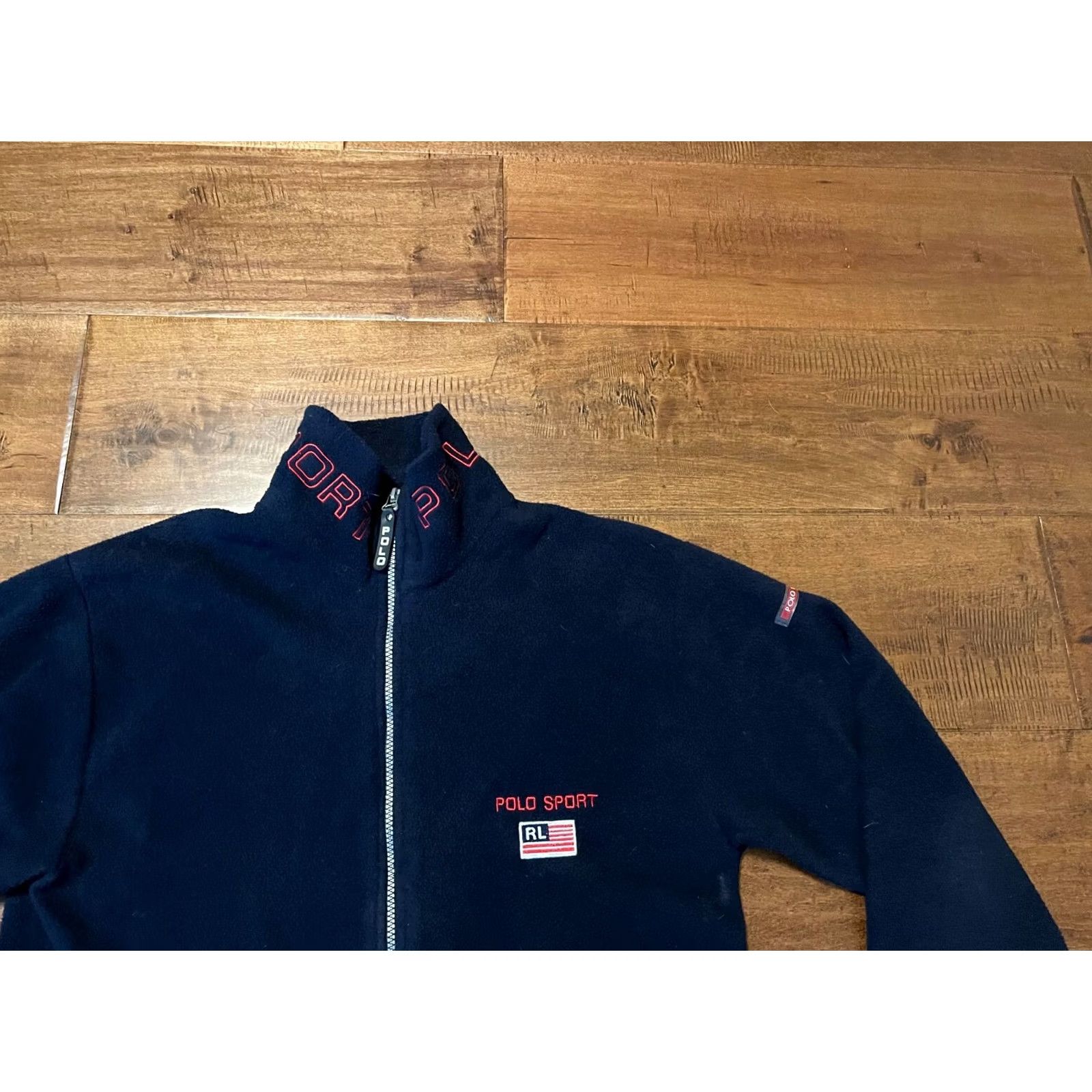 Vintage VINTAGE Polo Sport Ralph Lauren Jacket Fleece Full Zip Blue Men's Medium Size US M / EU 48-50 / 2 - 2 Thumbnail