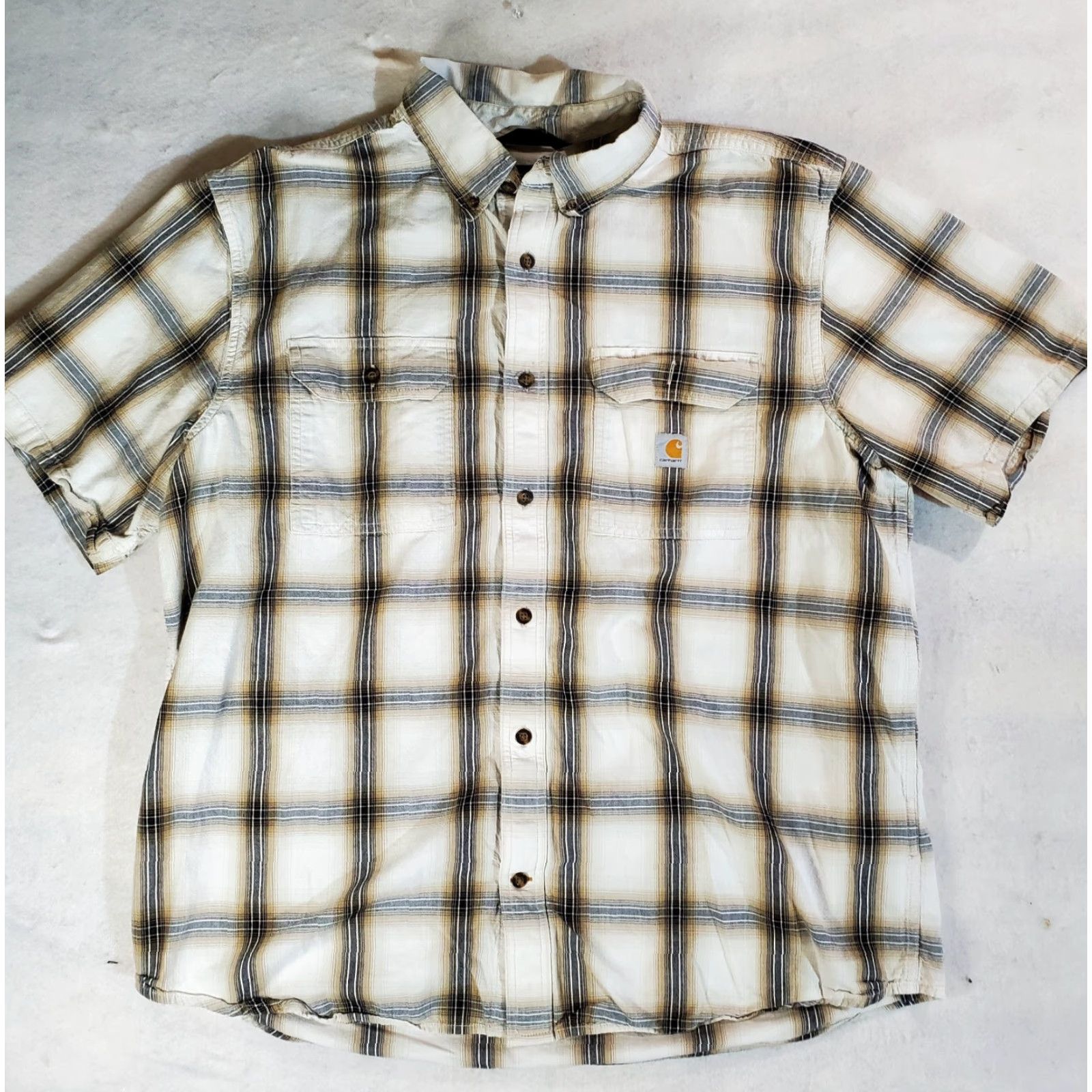 Carhartt Carhartt Shirt Plaid Button-Up Short Sleeve XL Mens Loose Fit Multicolor Casual Workwear Breathable Pockets Size US XL / EU 56 / 4 - 2 Thumbnail