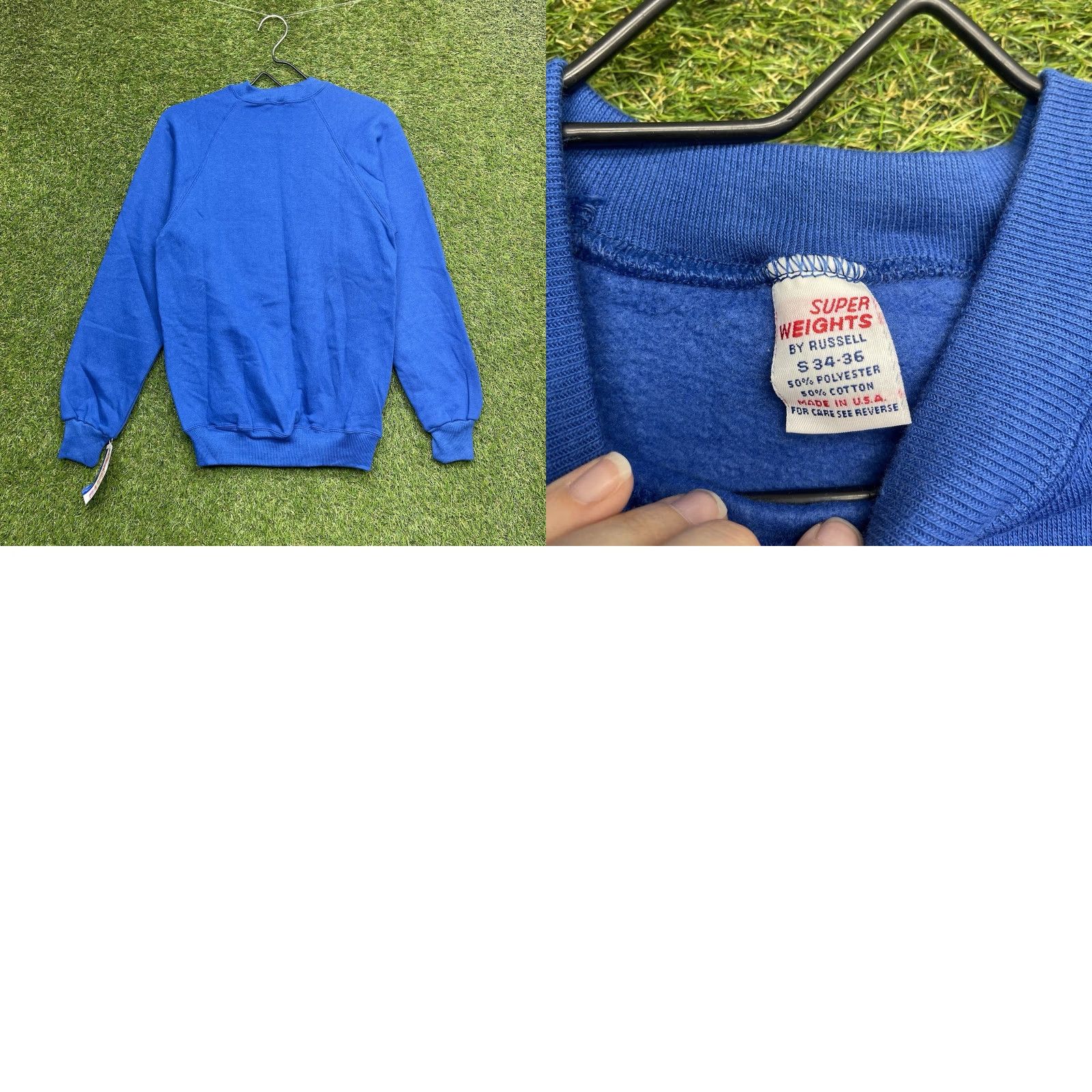 Russell Athletic VINTAGE Russell Athletic Super Weights Sweatshirt Mens Small NWT Blue Crew Neck Long Sleeve Fleece Cotton Polyester Rayon 80s Size US S / EU 44-46 / 1 - 9 Thumbnail