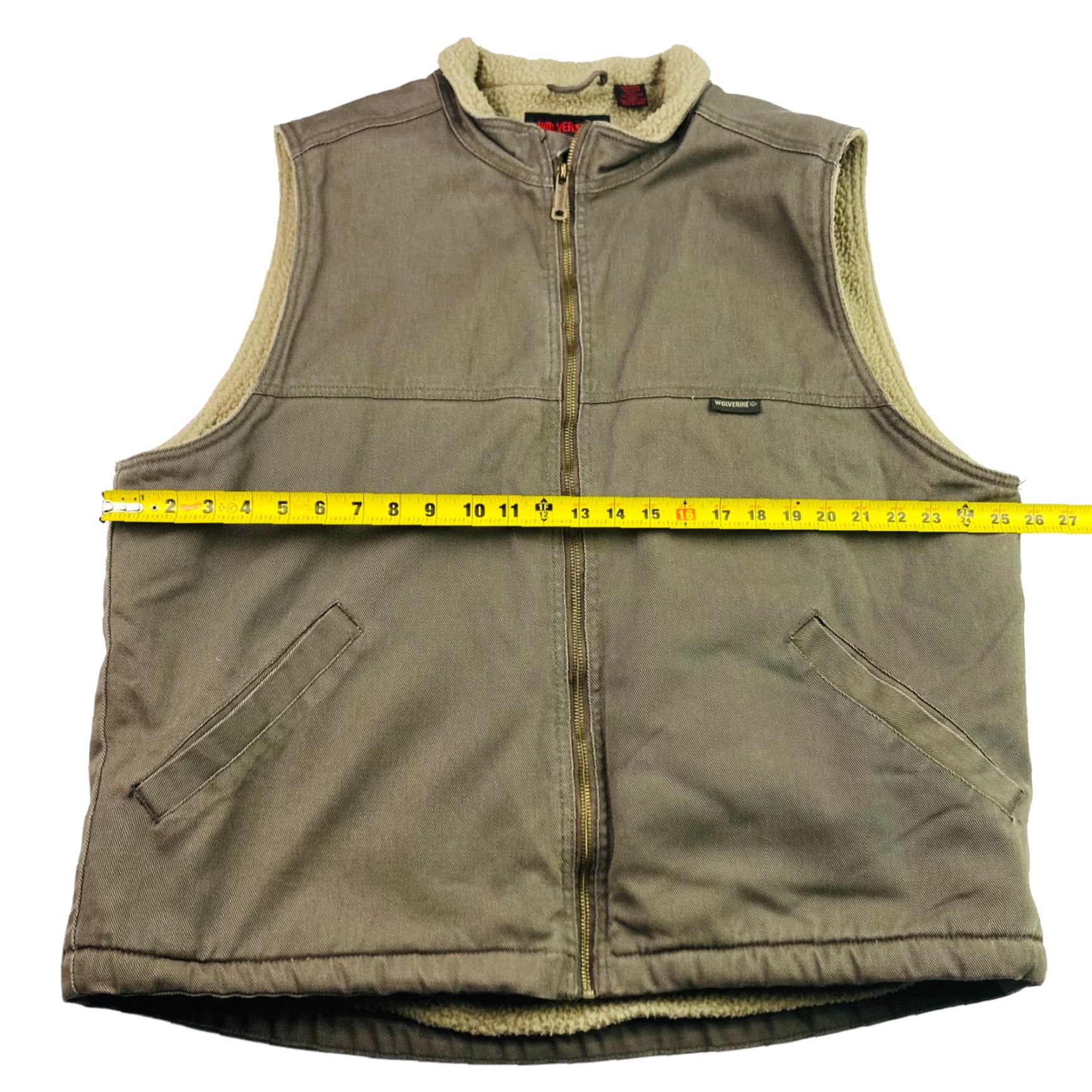 Vintage Wolverine Vest Men's Cotton Polyester Fur Sherpa Canvas Brown XL Size US XL / EU 56 / 4 - 6 Thumbnail