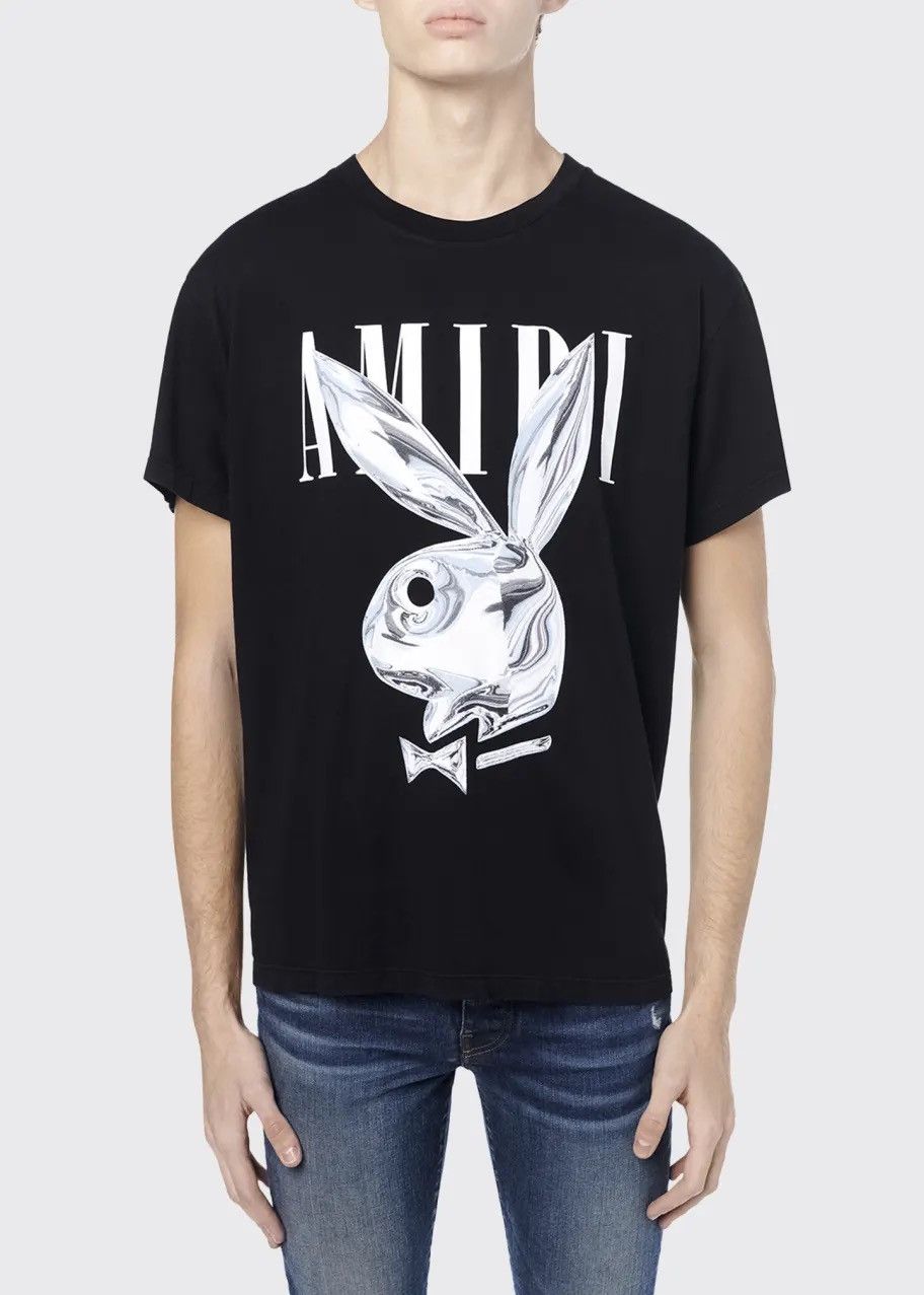Amiri Amiri x Playboy Metallic Bunny T-Shirt Black Size US M / EU 48-50 / 2 - 3 Thumbnail