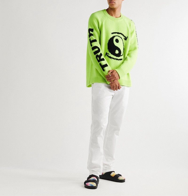 The Elder Statesman The Elder Statesman - Intarsia Cashmere Sweater - Green Size US L / EU 52-54 / 3 - 2 Thumbnail
