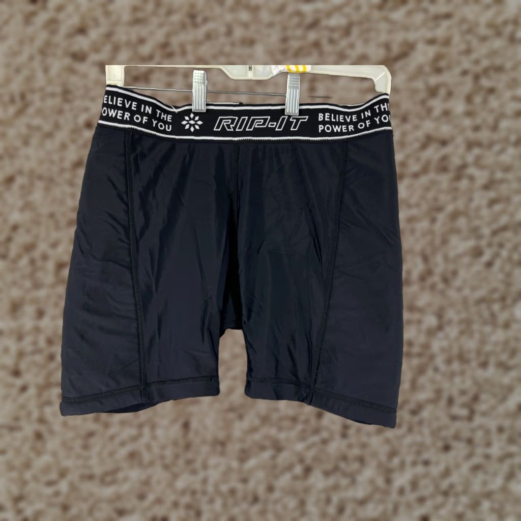 Vintage Rip-It Compression Shorts Adult 30 Black Polyester Spandex Blend Gym Workout Size US 30 / EU 46 - 1 Thumbnail