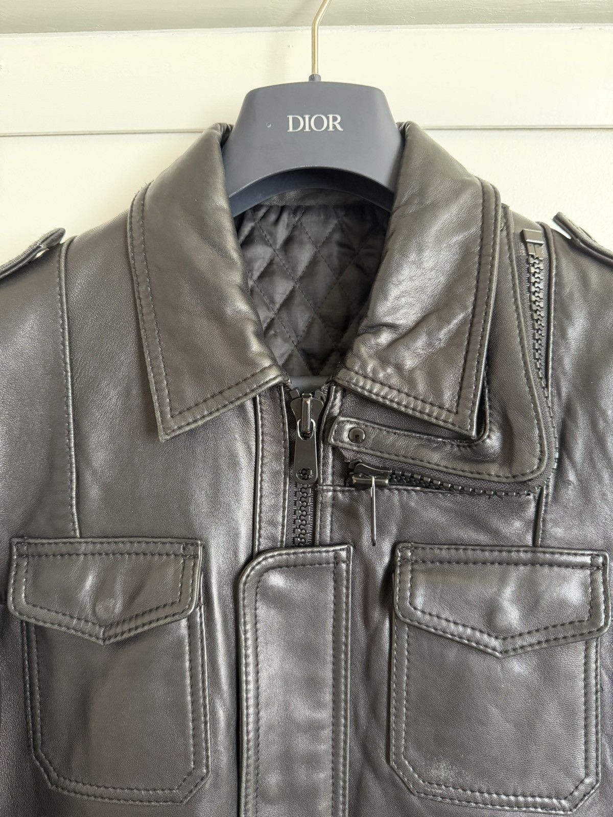 Hedi Slimane Stud Homme L-Zip Leather Jacket Size US M / EU 48-50 / 2 - 12 Thumbnail