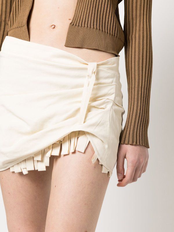 Jacquemus o1mle0824 La Jupe Baonio Skirt in Off White Size 26" / US 2 / IT 38 - 5 Thumbnail