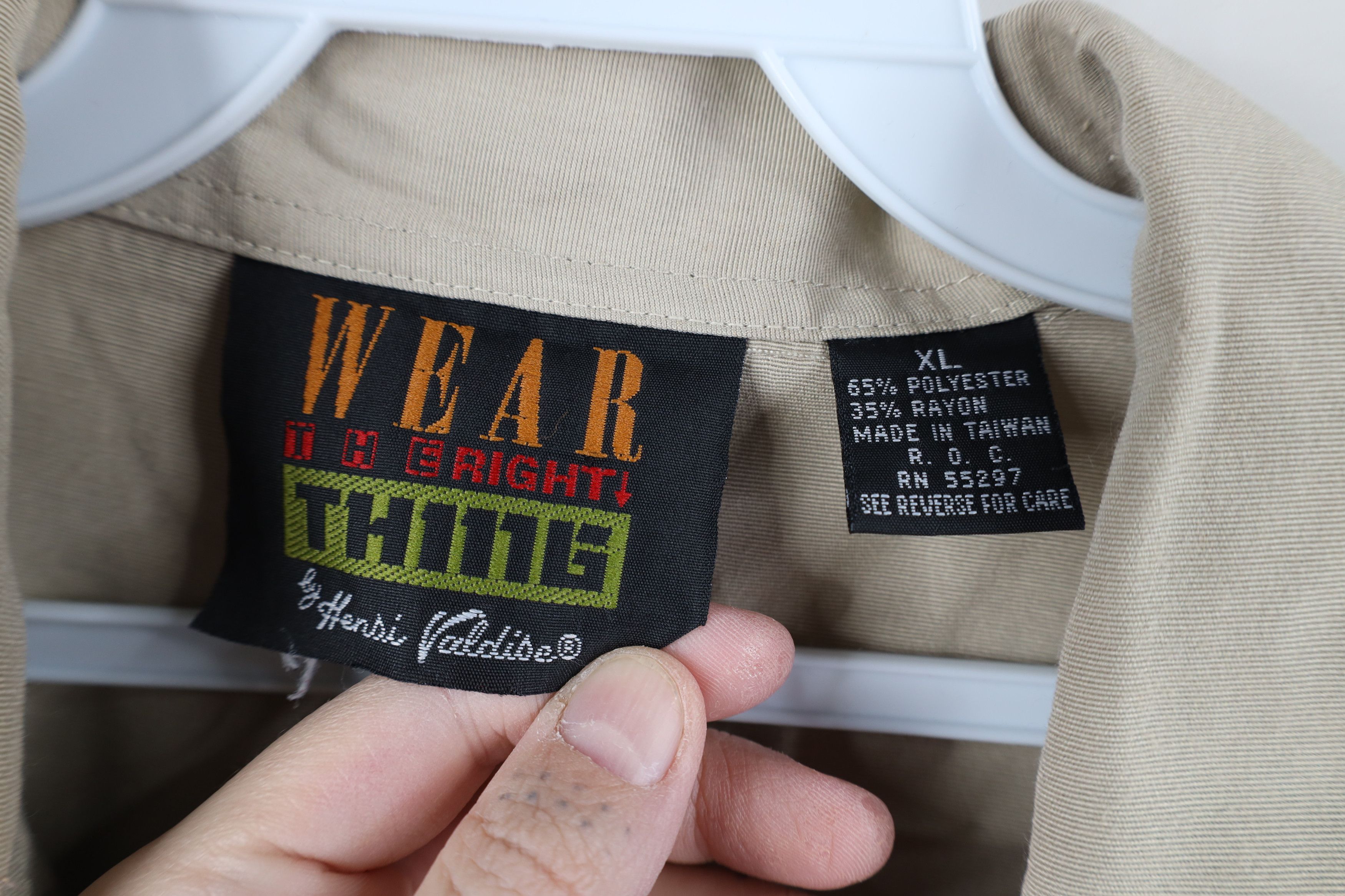 Vintage Vintage 90s Rockabilly Baggy Collared Button Shirt Beige Size US XL / EU 56 / 4 - 10 Thumbnail